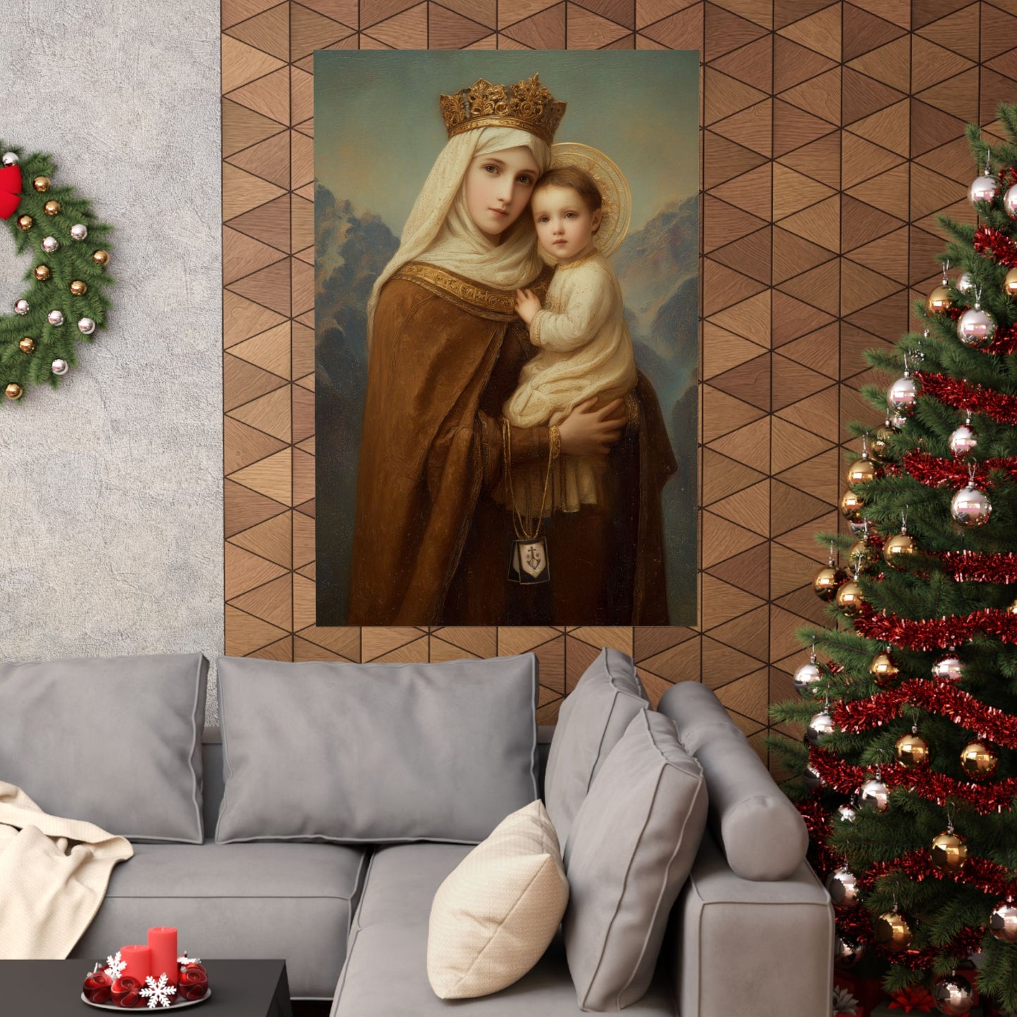 A Cord Between Heaven and Earth - Our Lady of Mount Carmel - Sanctified Souls Print - Multiple Sizes - Premium Matte Vertical Posters