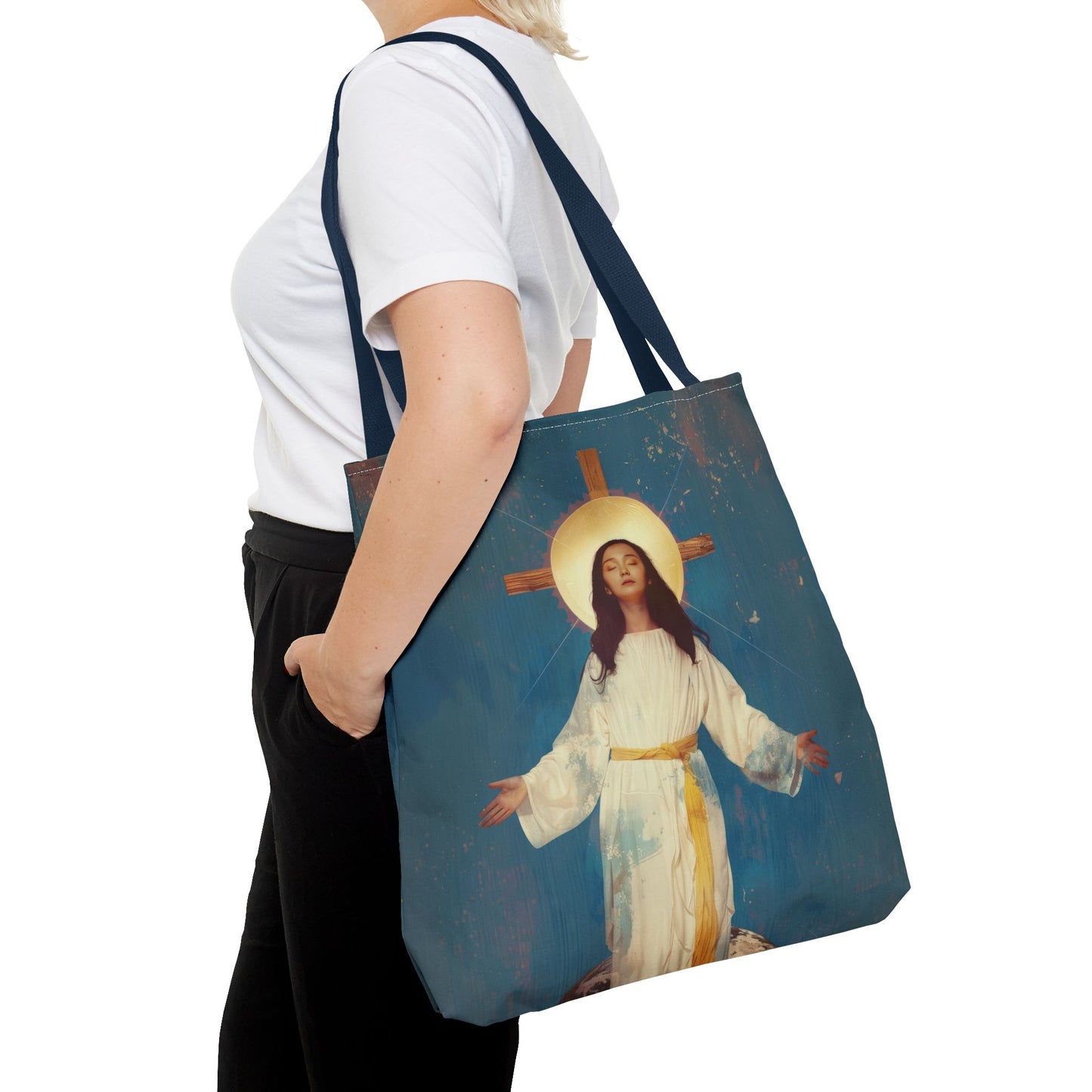 Our Lady of Akita - Mother Mary - Tote Bag - Large Medium Small Faith Art Bag - Re-usable Tote Purse - Double Sided