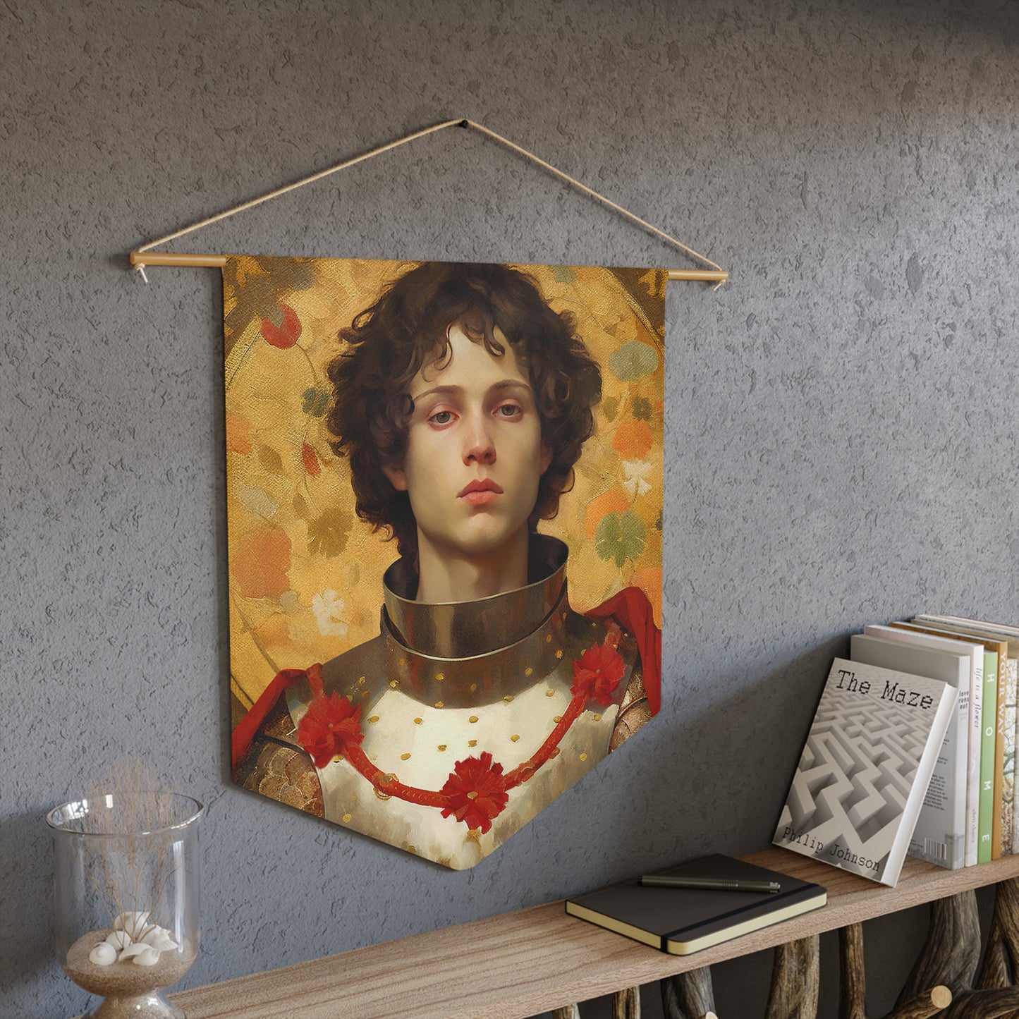 Saint Martin of Tours Wall Banner / Wall Hanging - Prayer room art - Catholic Home Art - Large Saint Art for your home - 18" x 21"