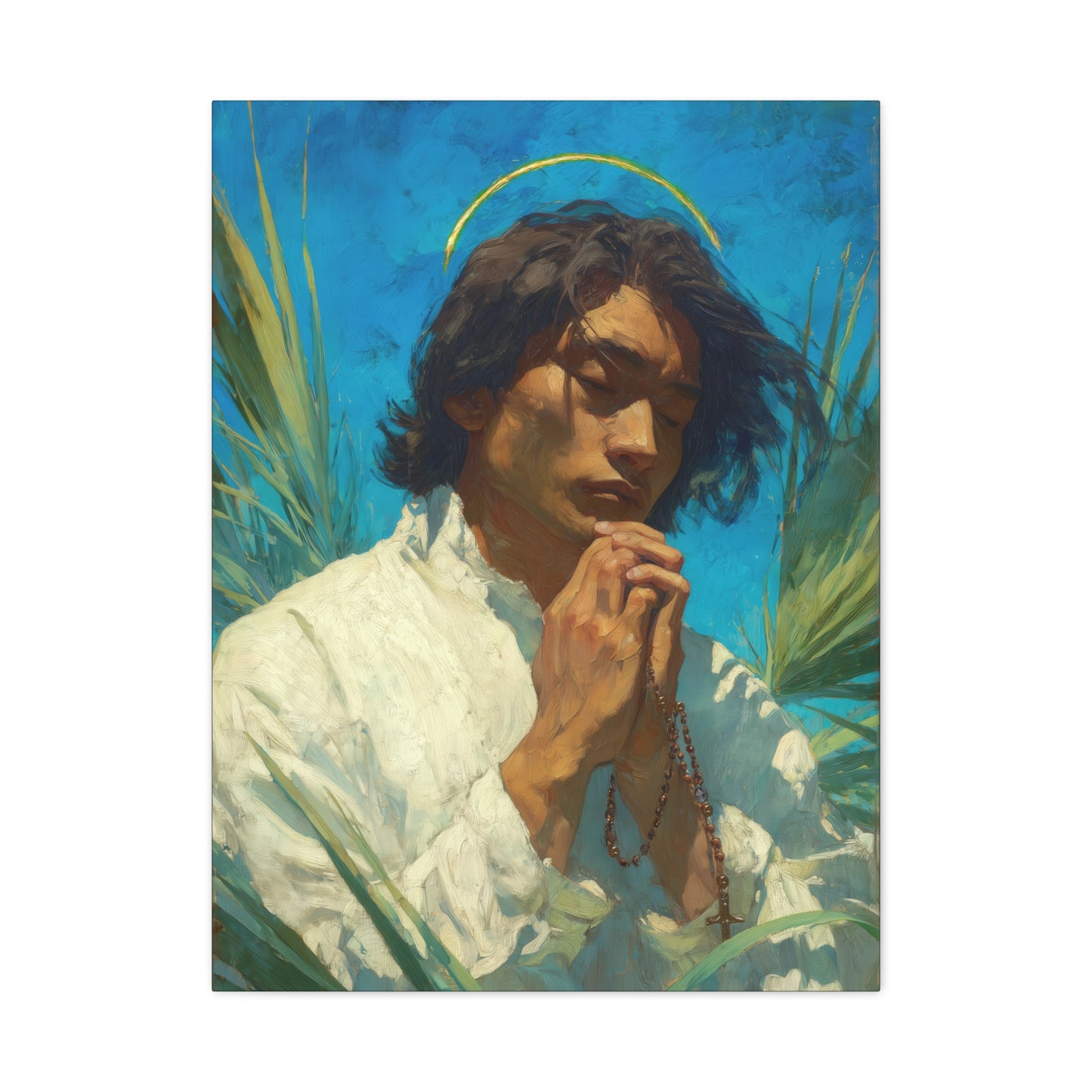 Saint Lorenzo Ruiz - Multiple Sizes - Catholic Home art - Museum Wrapped Canvas - Sanctified Souls Print - Catholic Martyr Art