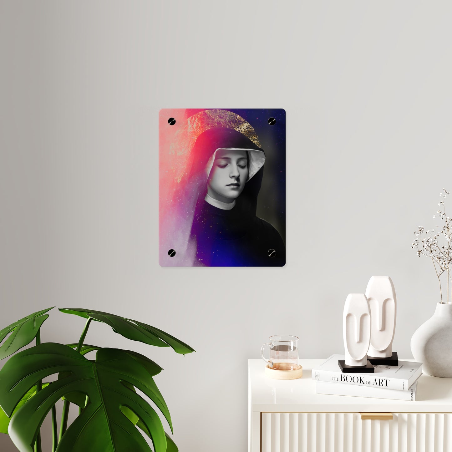 Saint Faustina Kowalska Wall Art Panel - Ready to Hang Acrylic Print - Catholic Saint Art - Patron Saint Print - No Frame needed