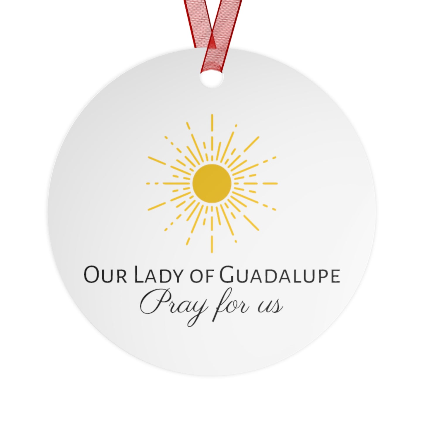Roses of Tepeyac - Our Lady of Guadalupe - Metal Ornament - Religious Holiday Christmas Ornament and Keepsake - Double sided
