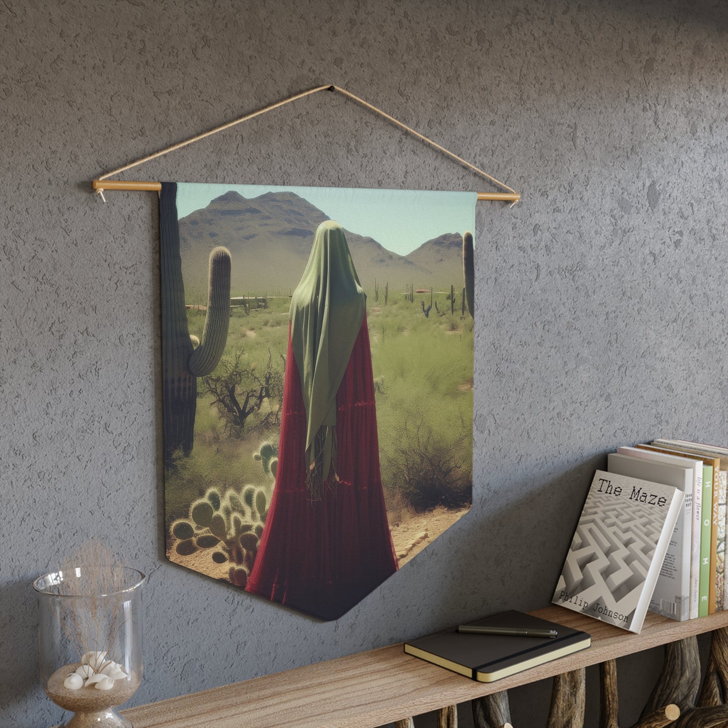 Saint Melania the Elder, Desert Mother Pennant / Banner / Wall Hanging - Prayer room art - 18" x 21" - Catholic prayer Religious Gift