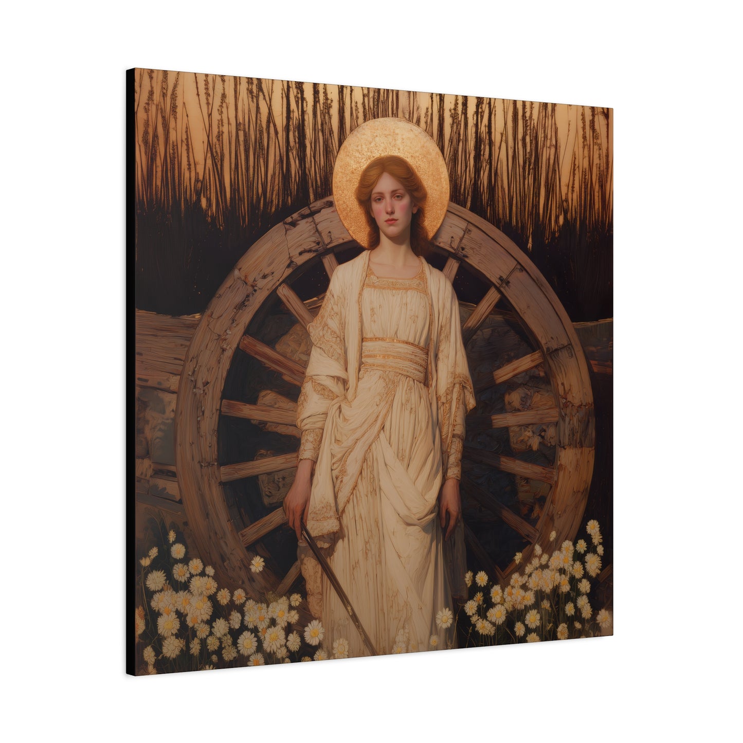 Saint Catherine of Alexandria - Museum Wrapped Canvas - Sanctified Souls Print - Religious Art for your Home - Catholic Patron Saint Art