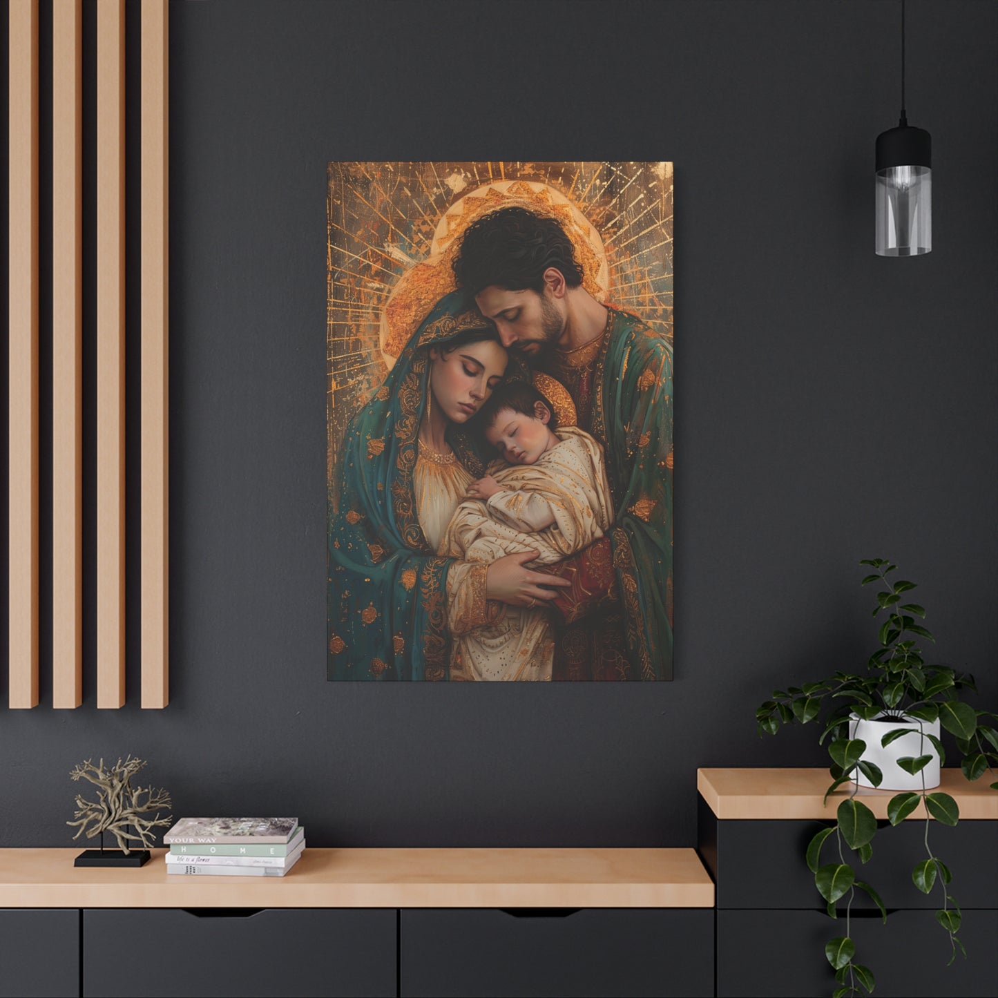 Divine Harmony - The Holy Family - Museum Wrapped Canvas - Sanctified Souls Print - Religious Art - Jesus, Mary and Joseph Art