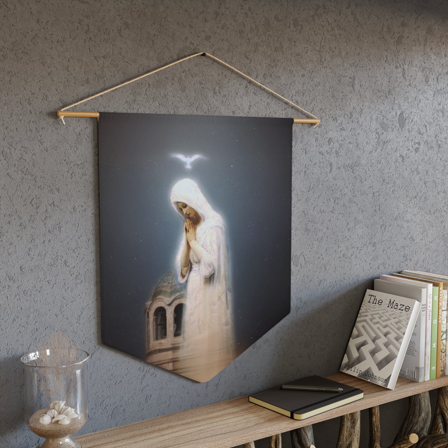Our Lady of Zeitoun - Mother Mary Print - Marian Art - Pennant / Banner / Wall Hanging - Catholic Art - Large - 18" x 21"