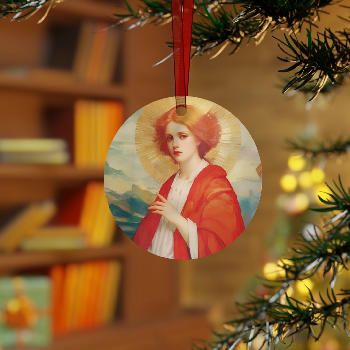 Saint Bibiana - Religious Holiday Christmas Ornament and Keepsake - Double sided Religious Ornament
