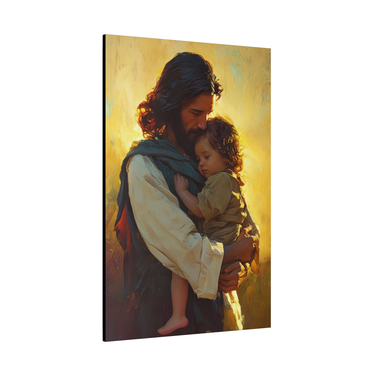 Divine Protector of the Innocent - Christ and Child - Museum Wrapped Canvas - Print - Religious Art for your Home - Christian art print