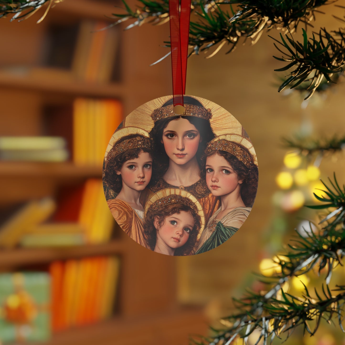 Saints Sophia, Faith, Hope and Charity Metal Ornament - Religious Holiday Christmas Keepsake - Religious Catholic Tree Ornament - Holiday