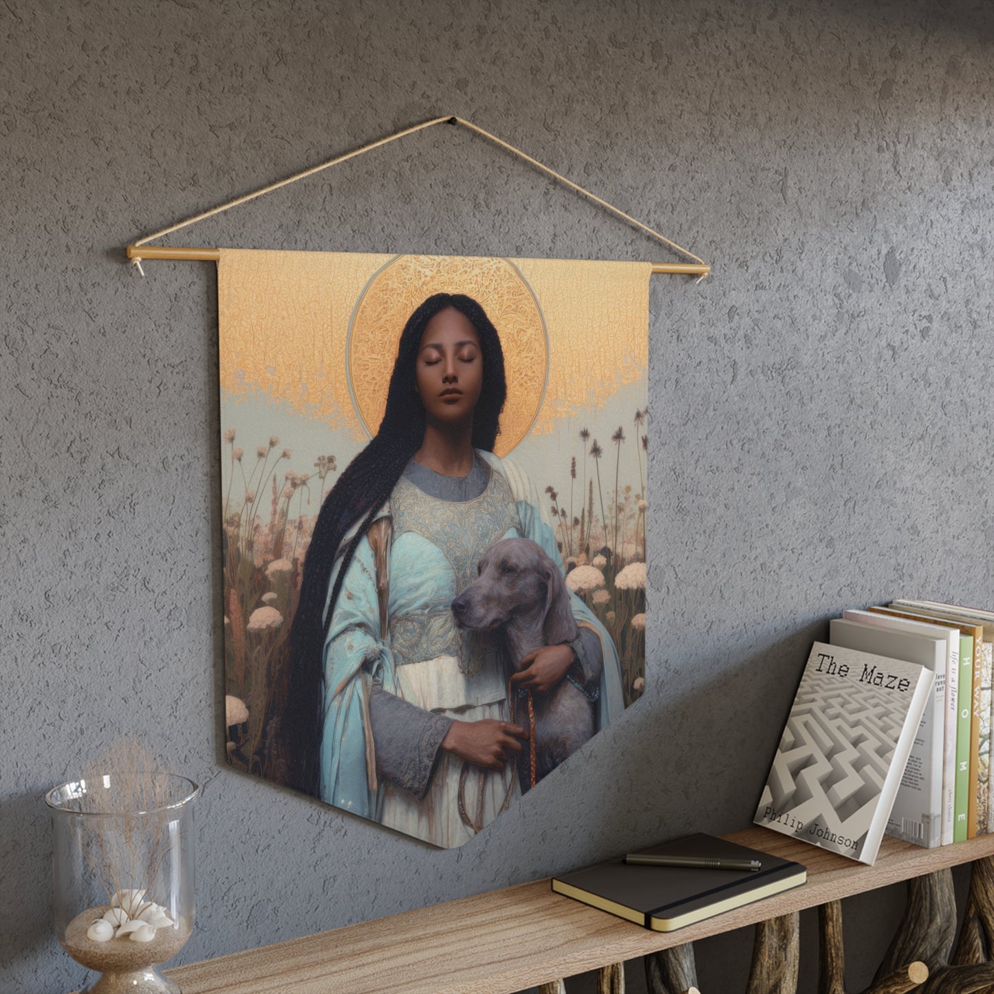 Saint Quiteria - Wall Banner / Wall Hanging - Christian Art - Prayer room - 18" x 21"