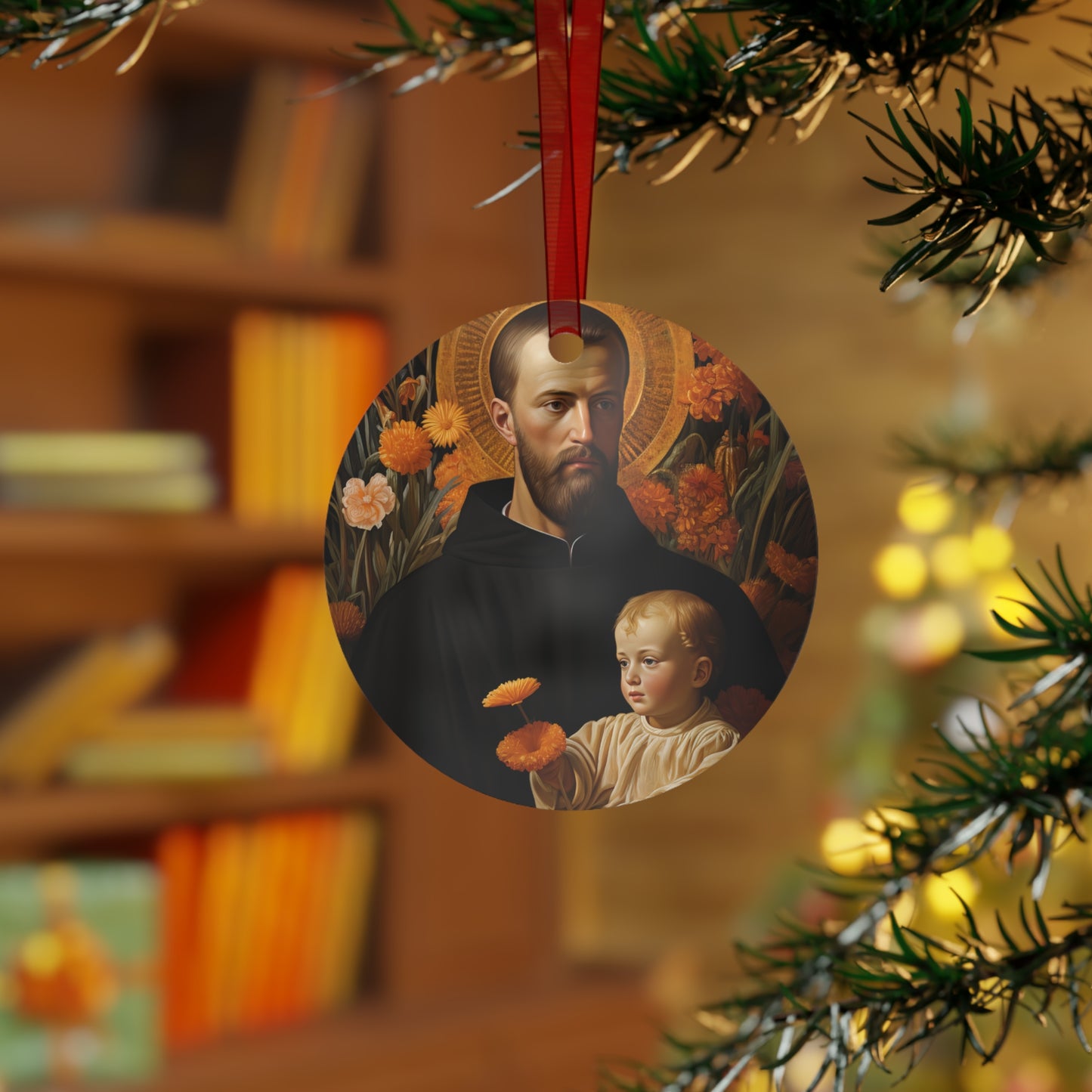 Saint Cajetan - Religious Holiday Christmas Ornament and Keepsake - Double sided Keepsake Religious Ornament