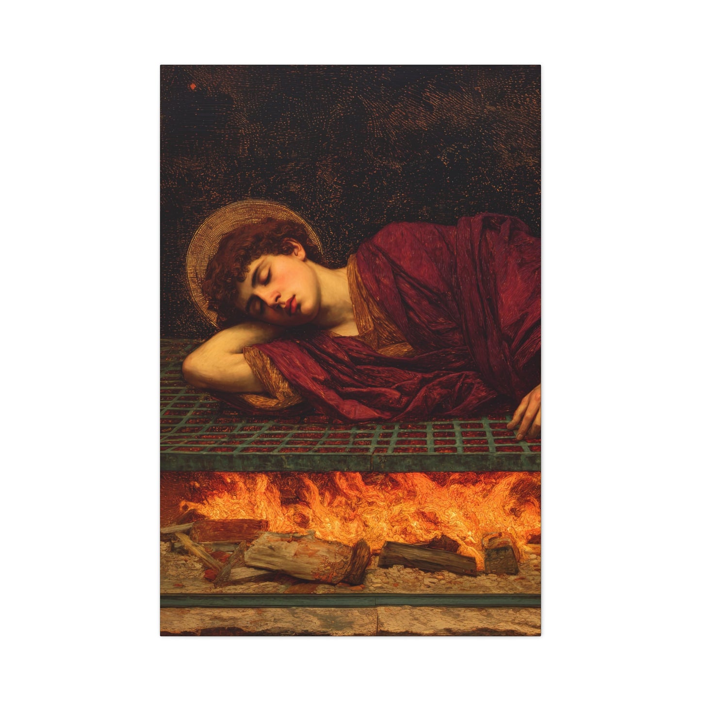 Saint Lawrence - Museum Wrapped Canvas - Sanctified Souls Print - Religious Art for your Home - Catholic Patron Saint Art