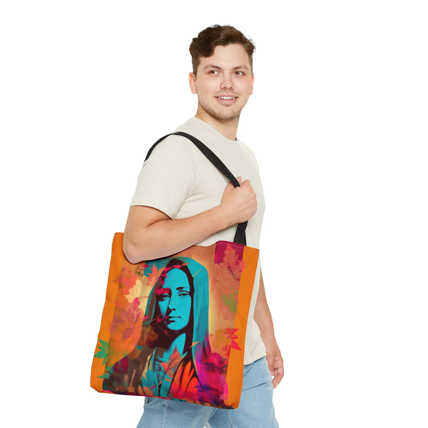 Mary Mother of God Tote Bag - Catholic faith inspired carry-all purse - day to day bag - Mary the Blessed Virgin - Double Sided