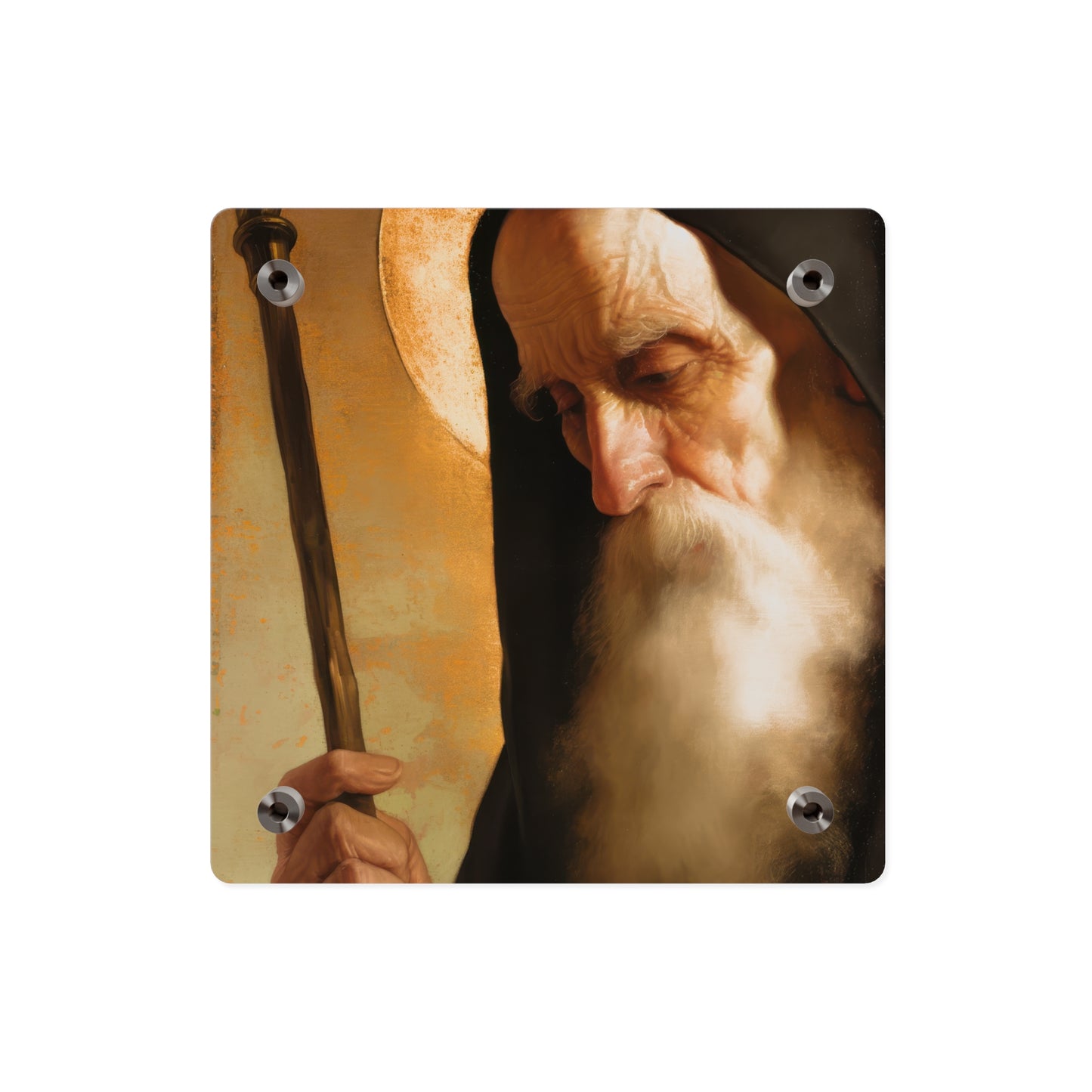 Saint Benedict Wall Art Panel - Ready to Hang Acrylic Print - Catholic Saint Art - Patron Saint Print - No Frame needed