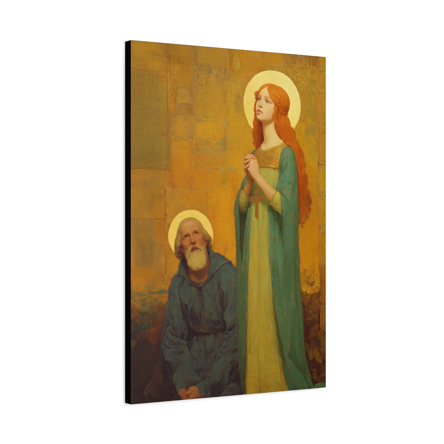 Saints Justina and Cyprian - Multiple Sizes - Catholic Home art - Museum Wrapped Canvas - Sanctified Souls Print - Catholic Martyr Art