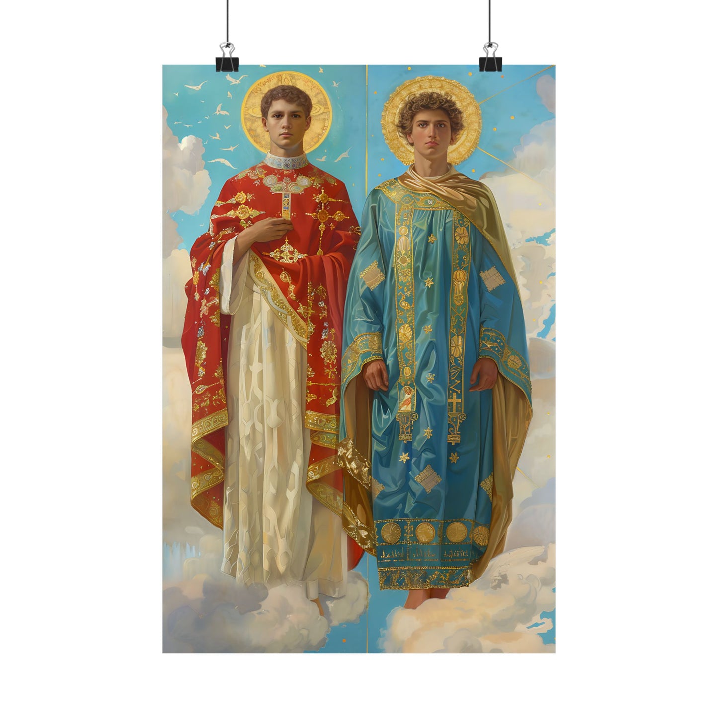 Saints Faustinus and Jovita - Sanctified Souls Print - Multiple Sizes - Premium Matte Vertical Posters - Catholic Art for the home