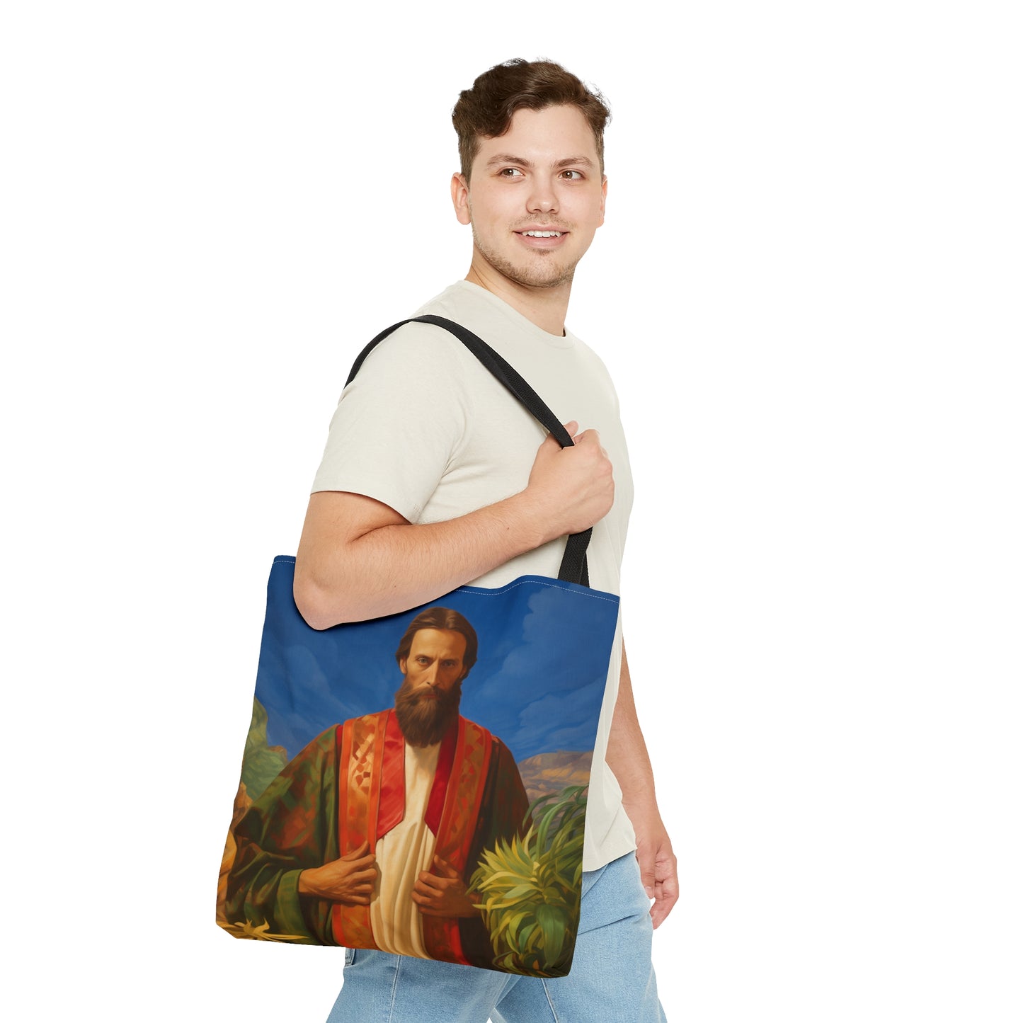 Saint John the Baptist Tote Bag - Large Medium Small Faith Art Bag - Re usable Tote Purse - Double Sided - Catholic Art Bag