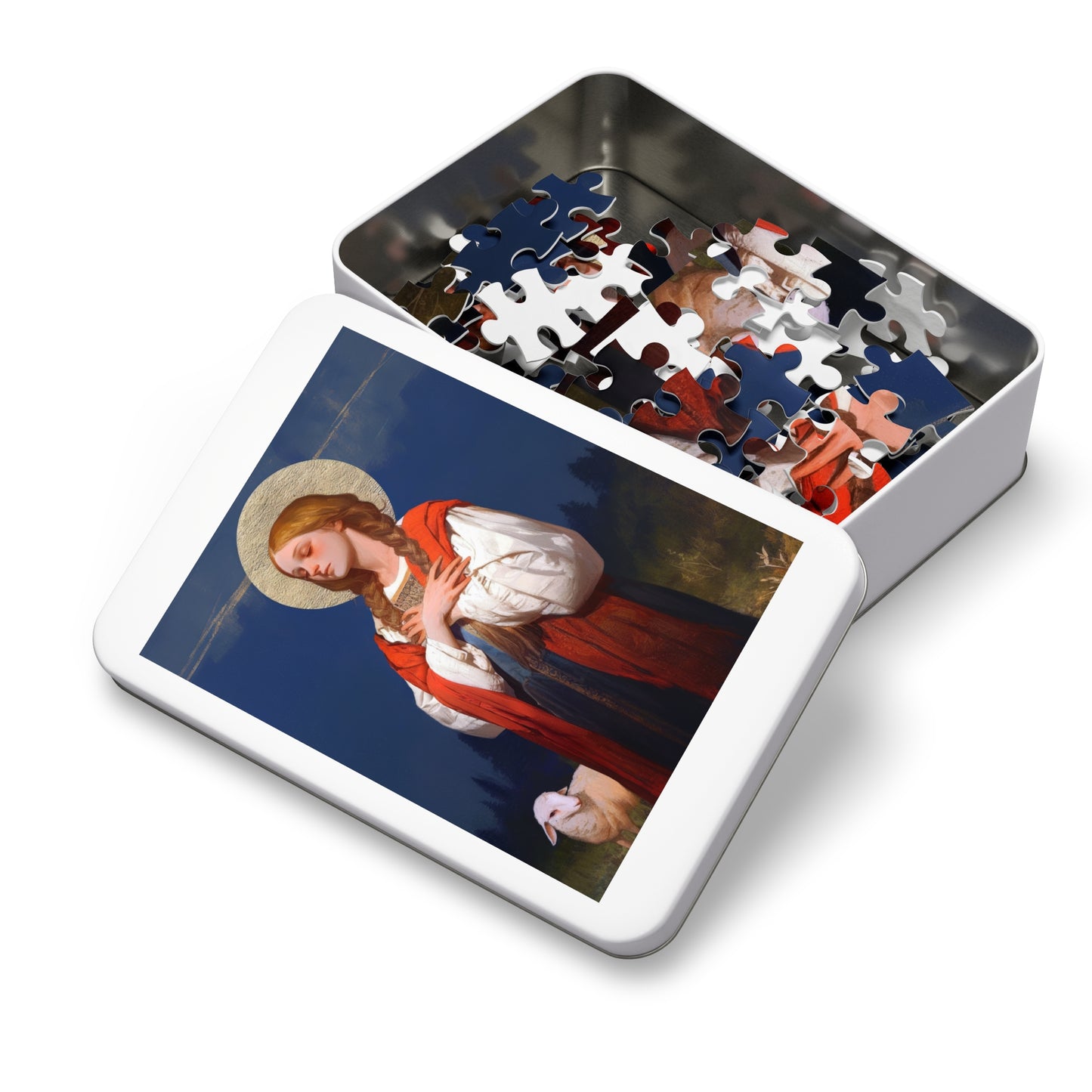 Saint Genevieve - Puzzle & Keepsake Tin - Religious Jigsaw Puzzle (30, 110, 252, 500,1000-Piece)