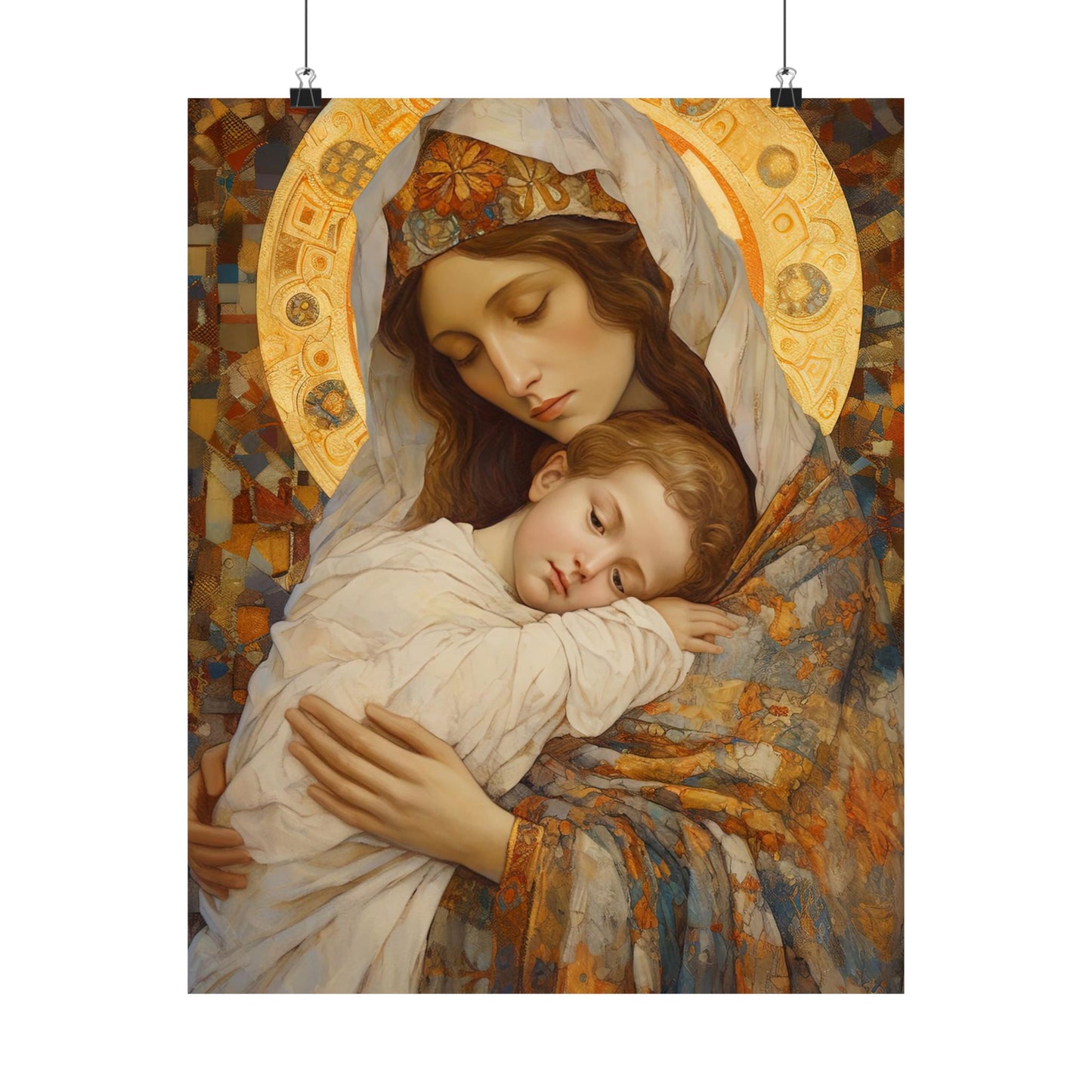 Cradle of Grace - Madonna and the Christ Child - Print - Sanctified Souls Print - Multiple Sizes - Premium Matte Vertical Posters