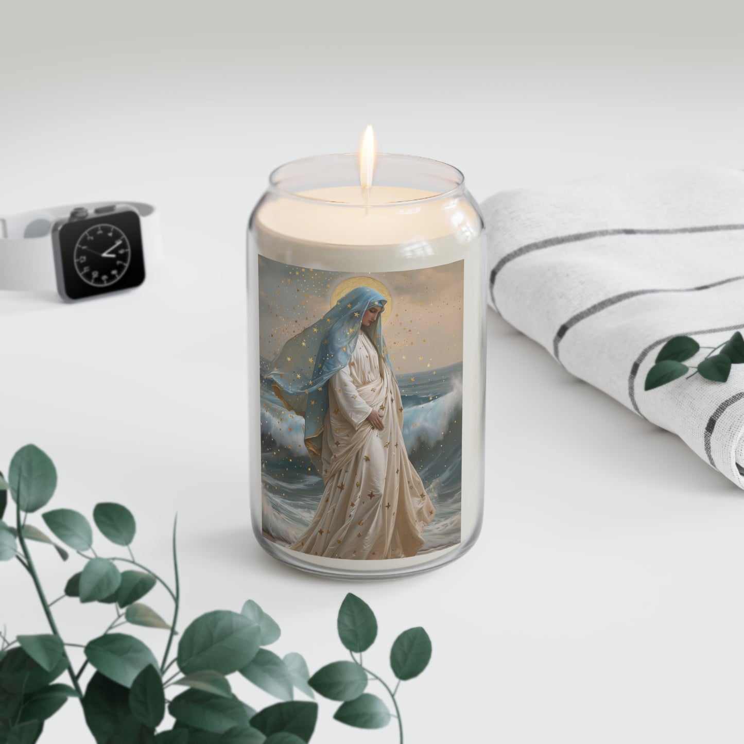 Ocean's Embrace - Devotion to Our Lady - Scented Prayer Candle, 13.75oz - Tall Size - Religious Prayer Candle - Our Lady Star of the Sea