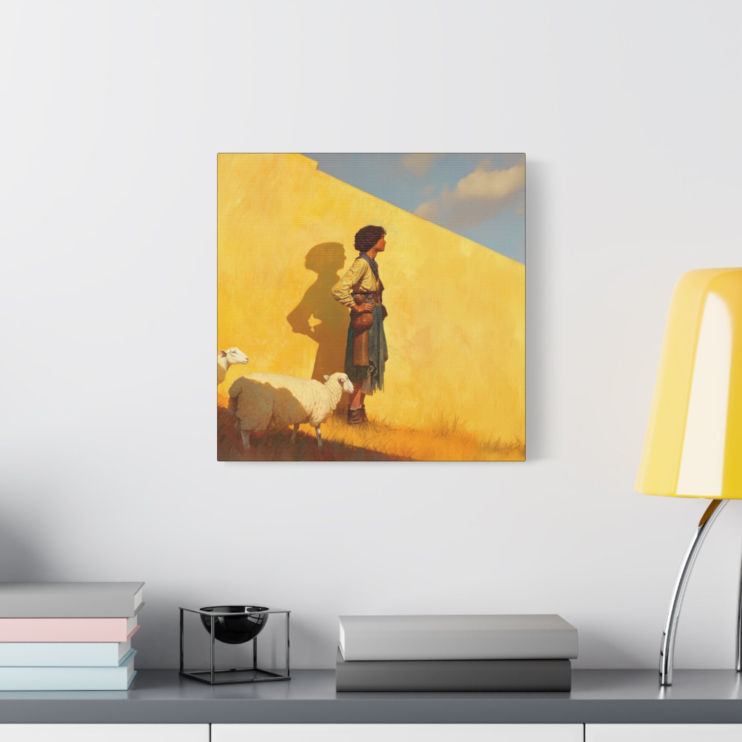 David son of Jesse - David the Shepherd Boy - Museum Wrapped Canvas - Sanctified Souls Print - Religious Art for your Home