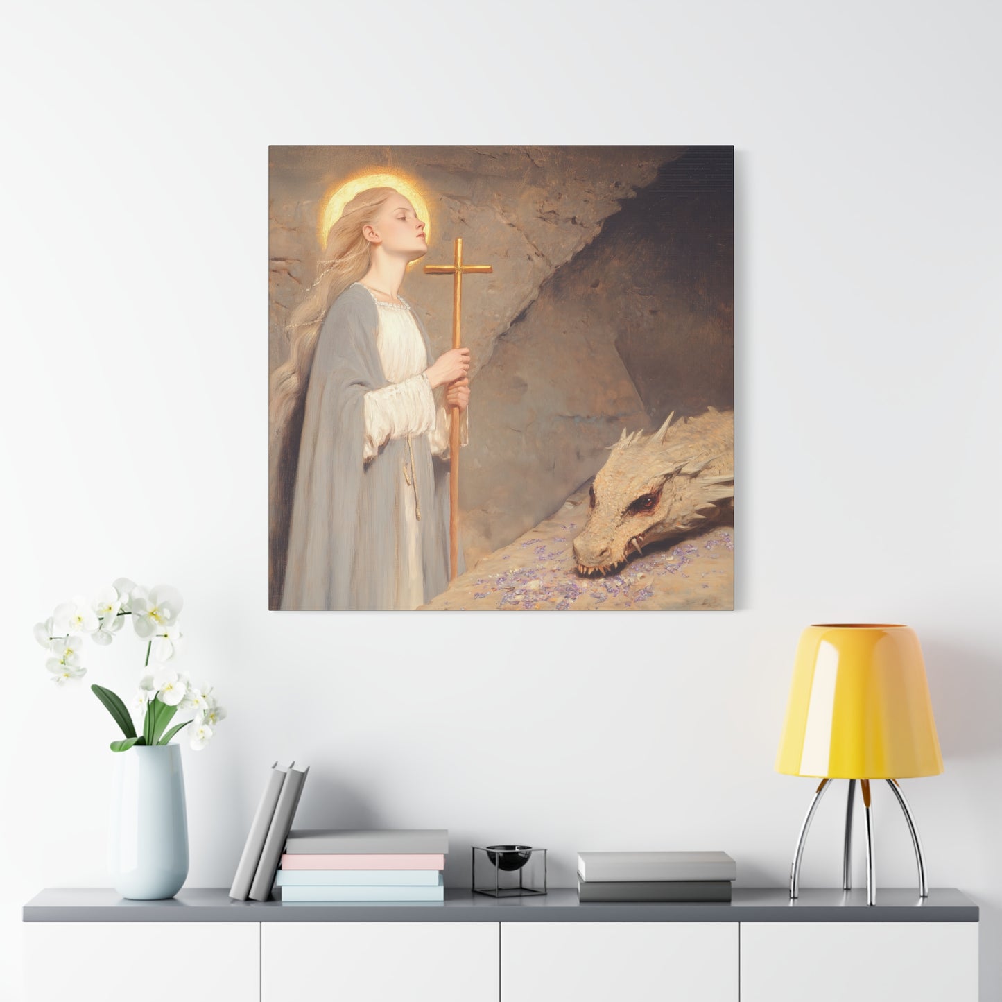 Saint Margaret of Antioch - Museum Wrapped Canvas - Sanctified Souls Print - Religious Art for your Home - Catholic Patron Saint Art