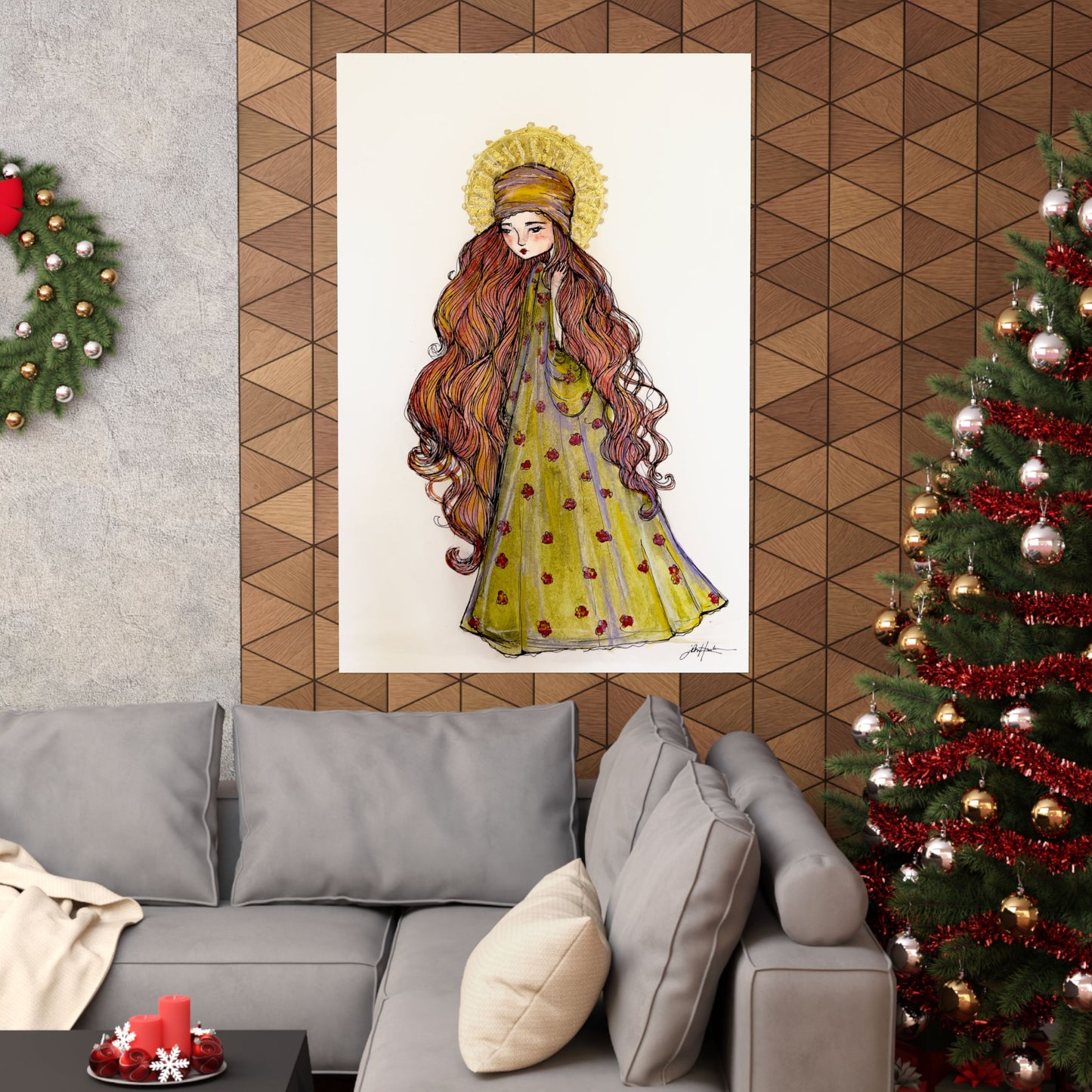 Saint Mary Magdalene Catholic Art Print | Hand-Drawn Watercolor Sacred Artwork | Christian Devotional Wall Art