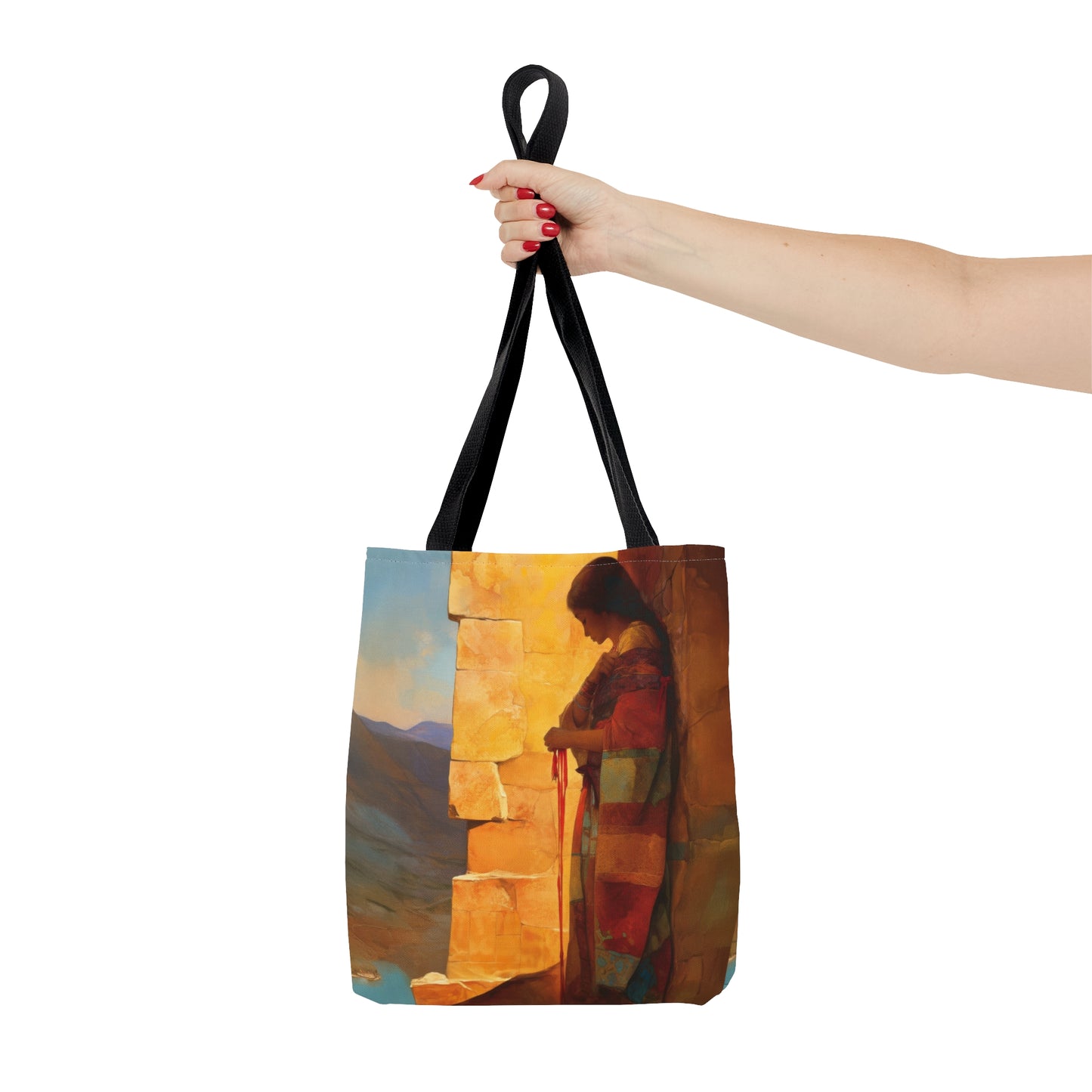 A Thread Through the Line of Christ - Rahab - Tote Bag - Large Medium Small Faith Art Bag - Catholic Faith Purse - Double Sided