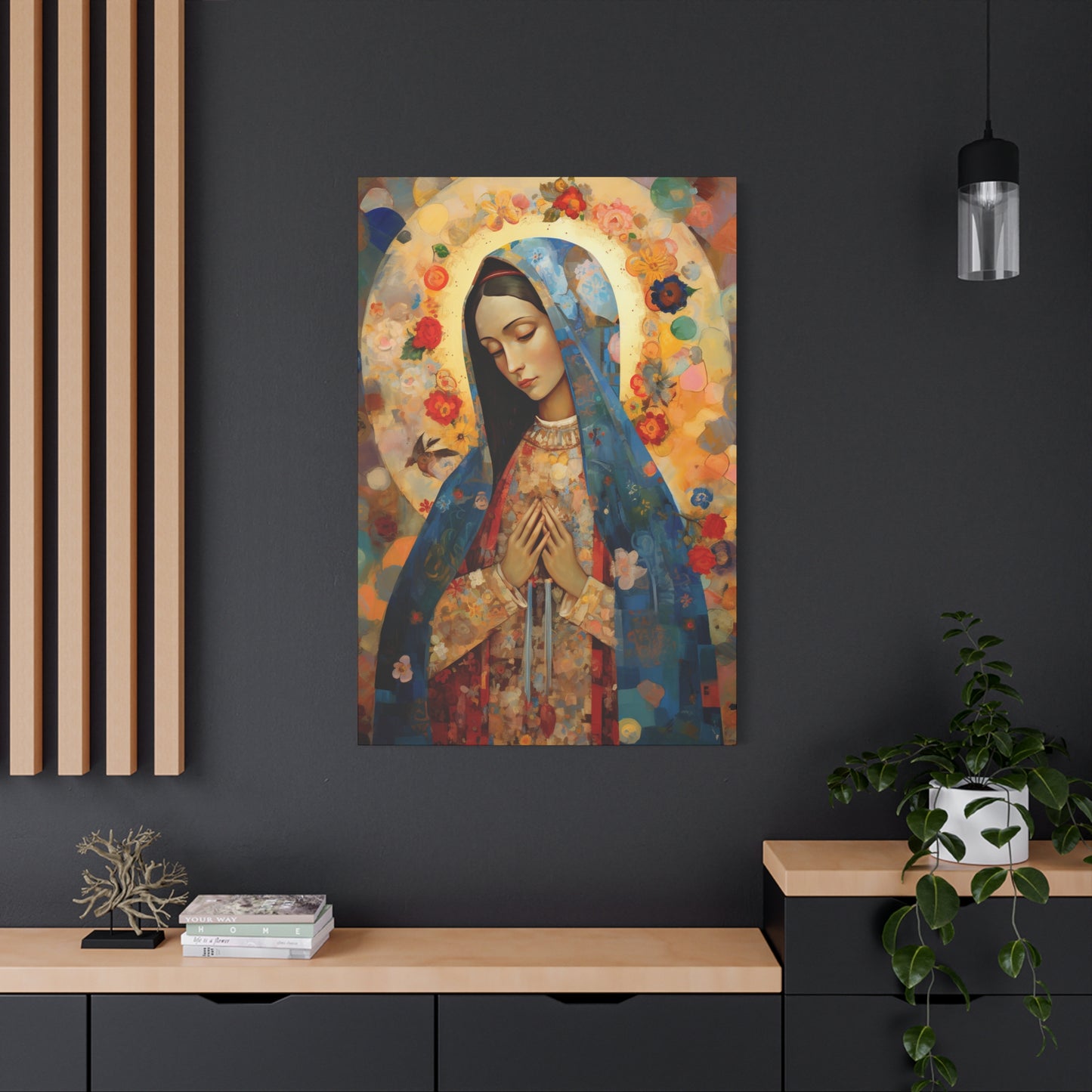 Mary's Silent Blessing - Museum Wrapped Canvas - Sanctified Souls Print - Religious Art for your Home - The Virgin Mary
