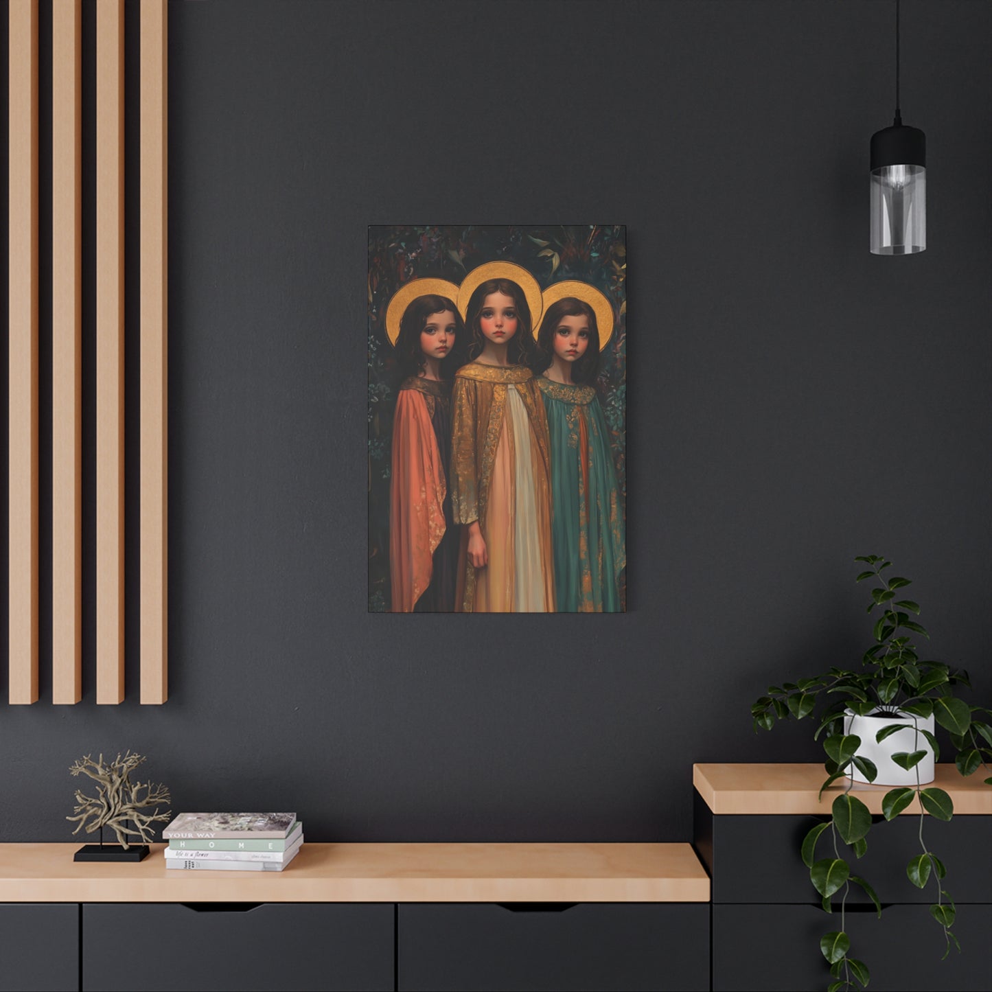 Saints Faith, Hope and Charity - Museum Wrapped Canvas - Print - Religious Art for your Home - Christian print - Prayer Room Catholic Saint