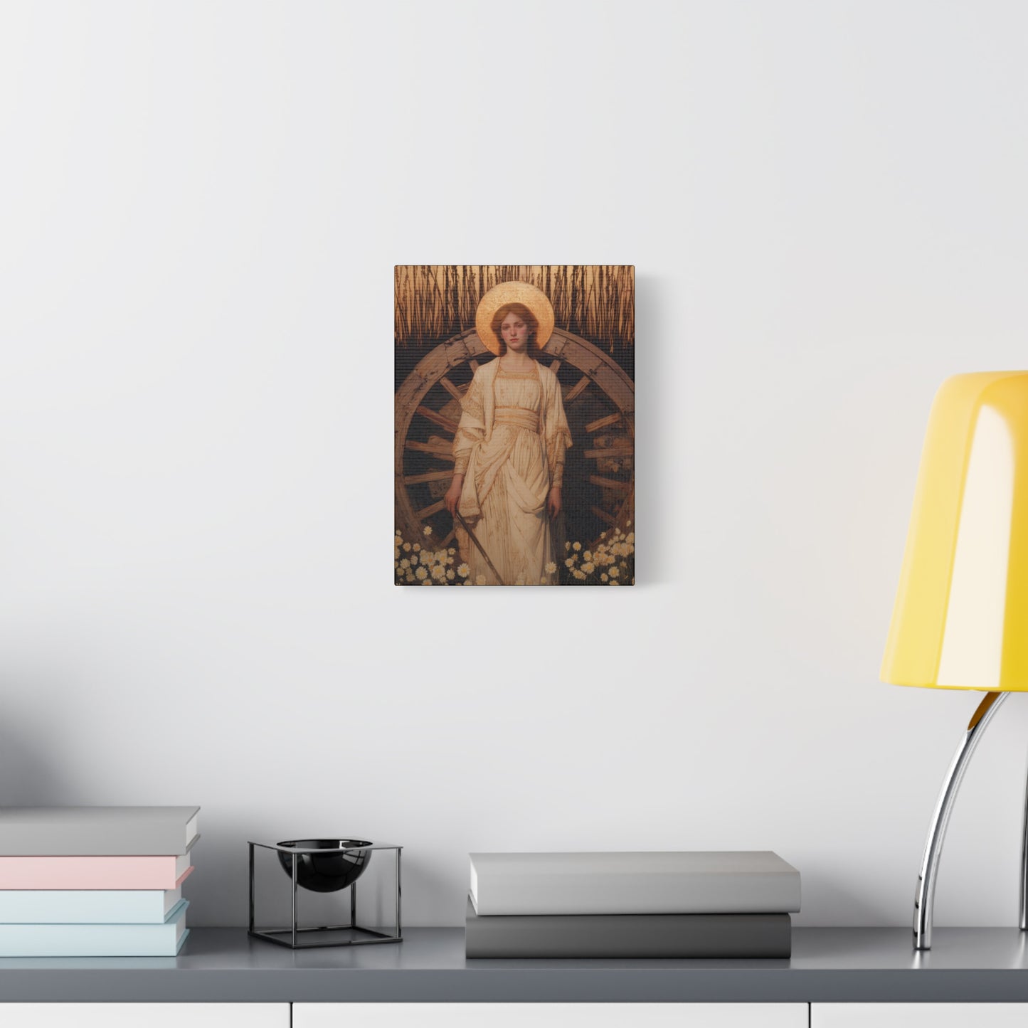 Saint Catherine of Alexandria - Museum Wrapped Canvas - Sanctified Souls Print - Religious Art for your Home - Catholic Patron Saint Art