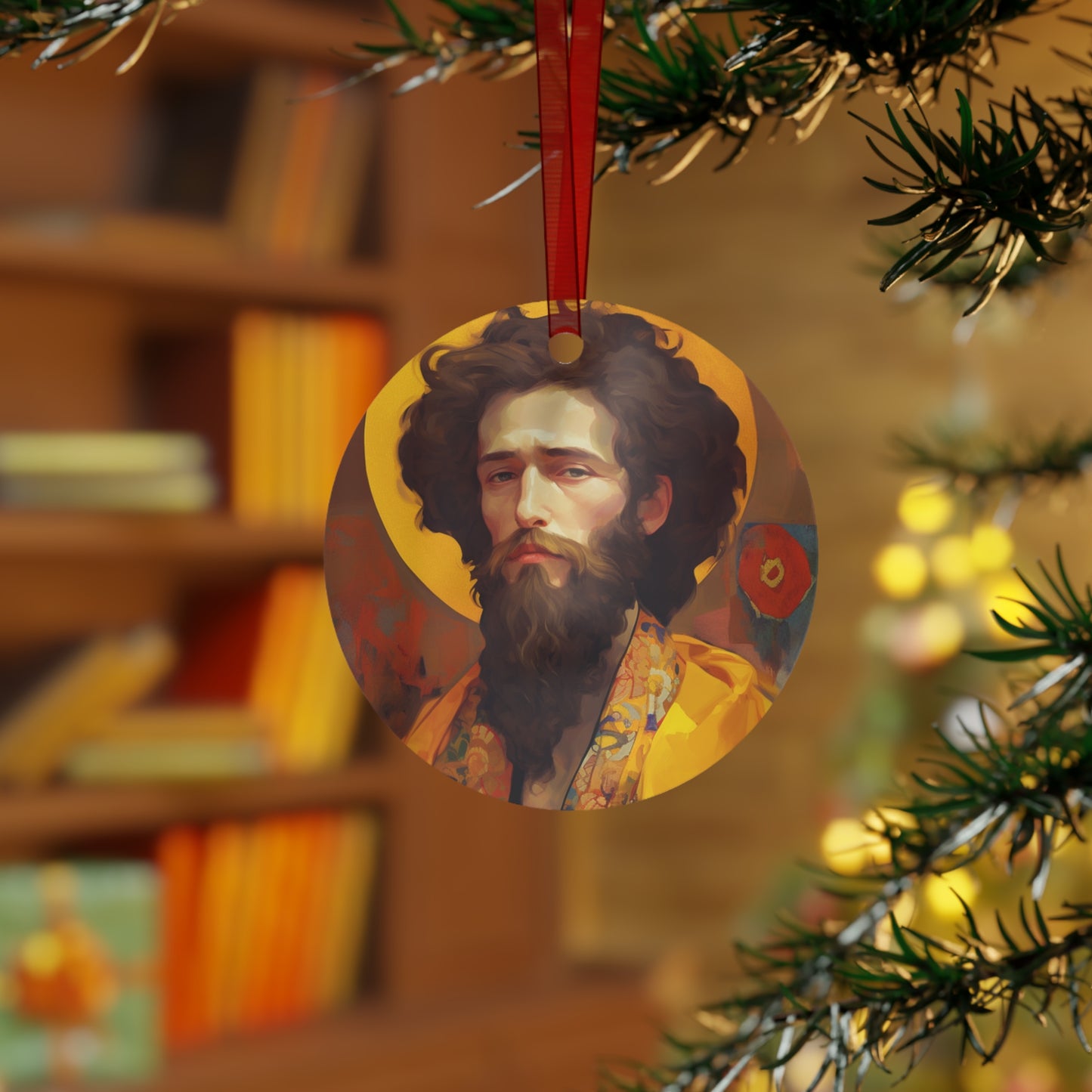 Saint James the Greater Metal Ornament - Religious Holiday Christmas Ornament and Keepsake - Double sided - Prayer Ornament - Catholic Gift