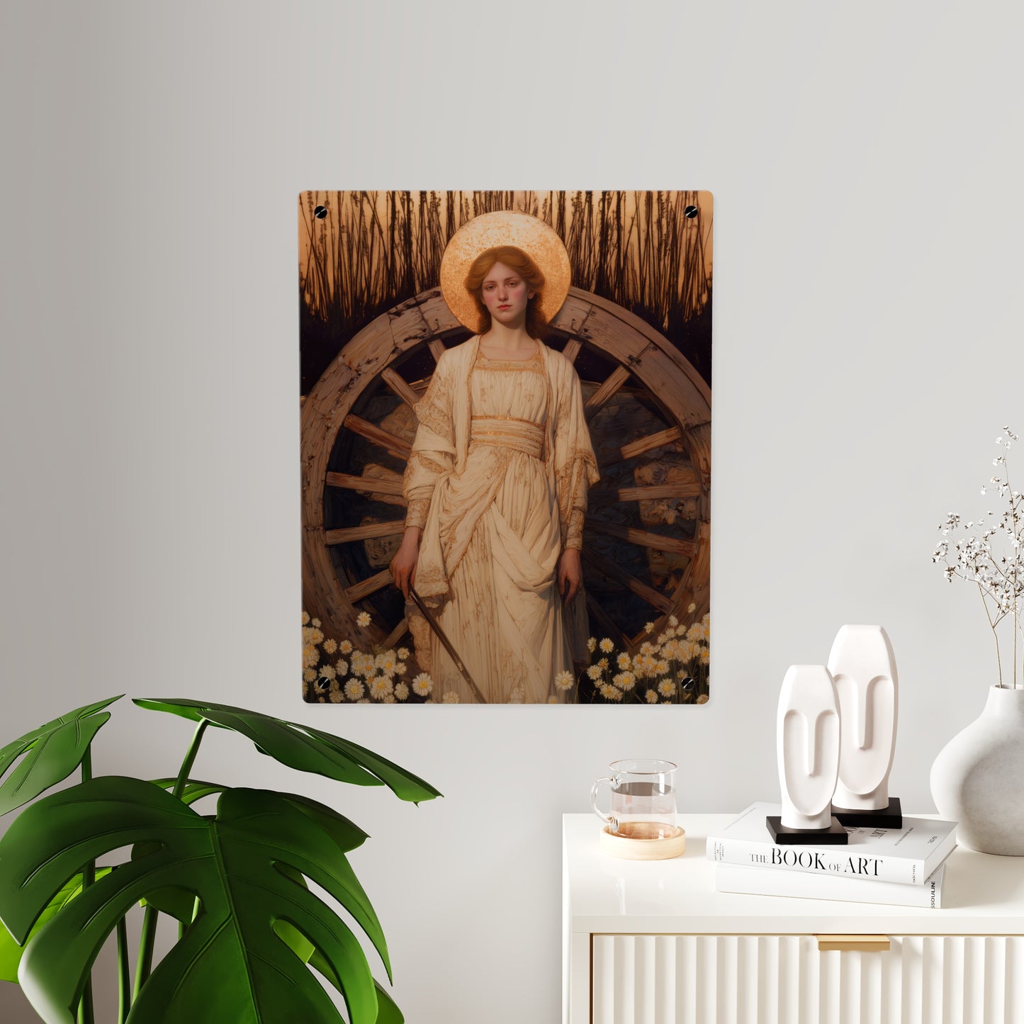 Saint Catherine of Alexandria Wall Art Panel - Ready to Hang Acrylic Print - Catholic Saint Art - Patron Saint Print - No Frame needed