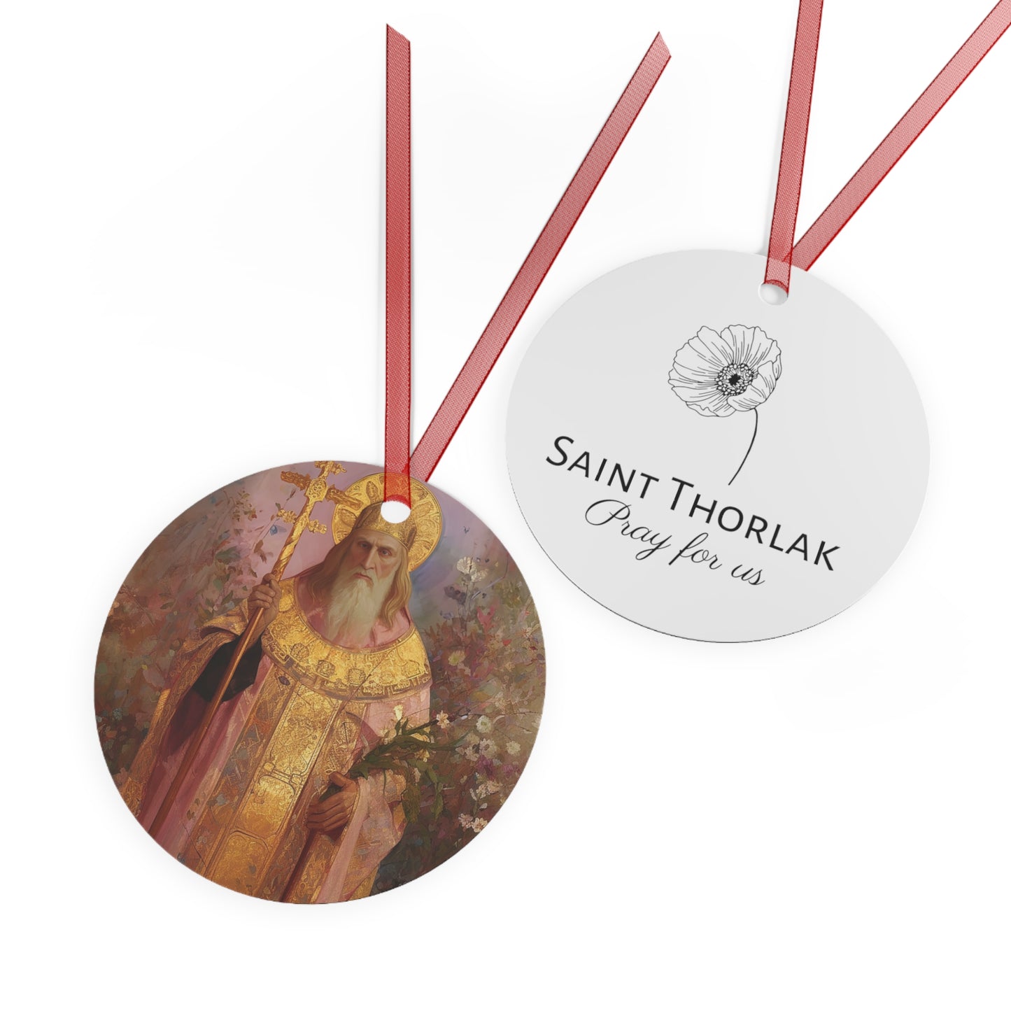 Saint Thorlak of Iceland - Religious Holiday Christmas Ornament and Keepsake - Double sided Keepsake Religious Ornament
