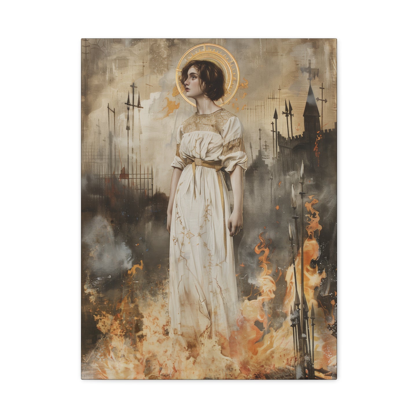 Saint Joan of Arc - Museum Wrapped Canvas - Sanctified Souls Print - Religious Art for your Home