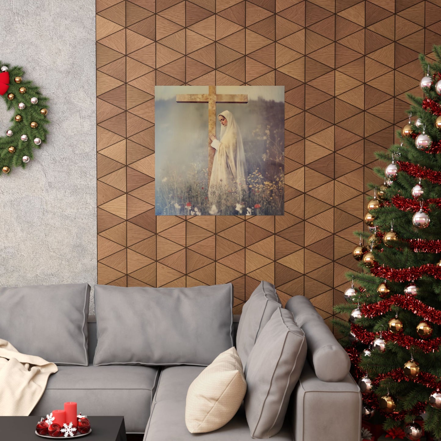 The Feast of the Exaltation of the Holy Cross - Sanctified Souls Print - Multiple Sizes - Premium Posters - Catholic Art - Christian Home