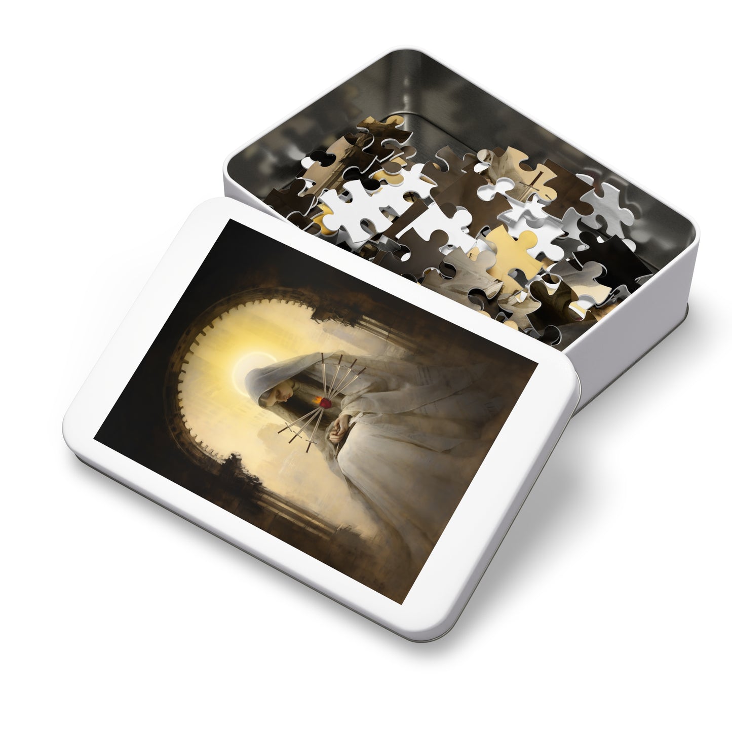 Our Lady of Sorrows Puzzle and Keepsake Tin - Religious Jigsaw Puzzle (30, 110, 252, 500,1000-Piece) - Our Lady of Sorrows