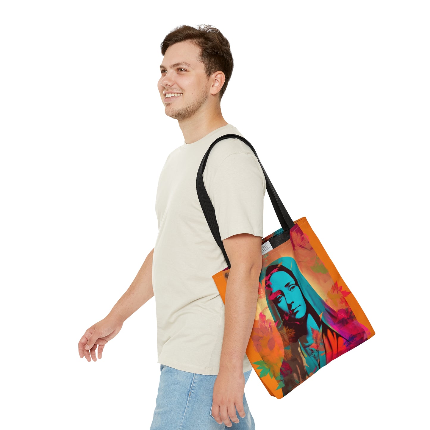 Mary Mother of God Tote Bag - Catholic faith inspired carry-all purse - day to day bag - Mary the Blessed Virgin - Double Sided