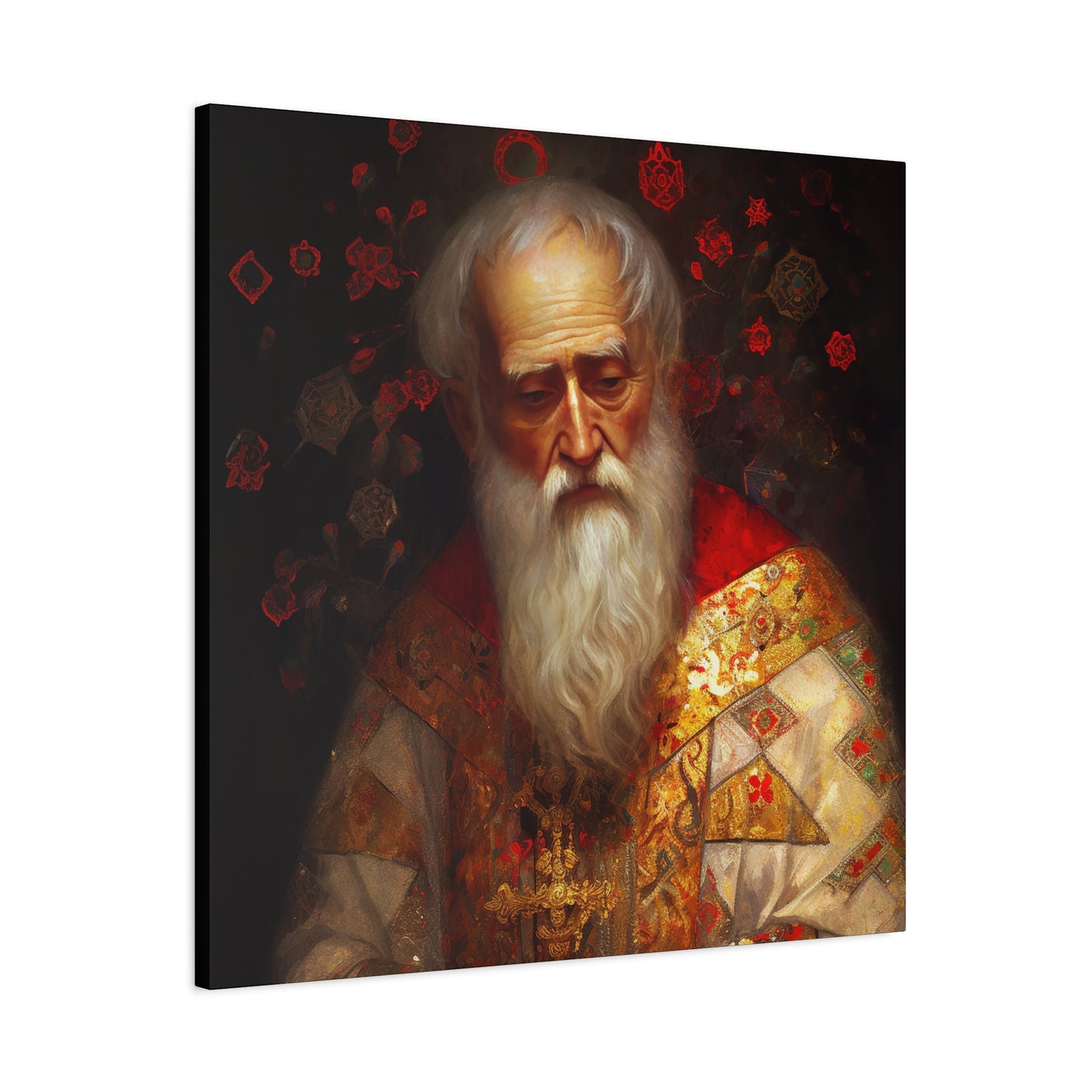 Saint Nicholas - Museum Wrapped Canvas - Sanctified Souls Print - Religious Art for your Home - Father Christmas - Catholic Christmas