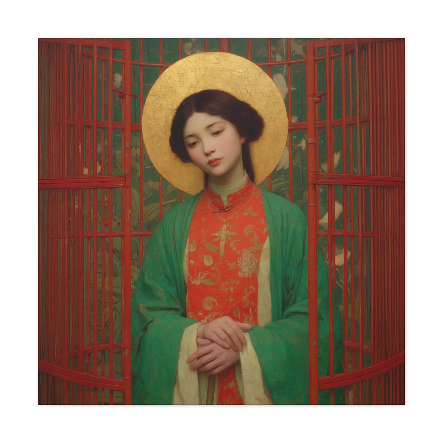 Saint Agnes Tsao Kou Ying - Museum Wrapped Canvas - Sanctified Souls Print - Religious Art for your Home - Catholic Patron Saint Art
