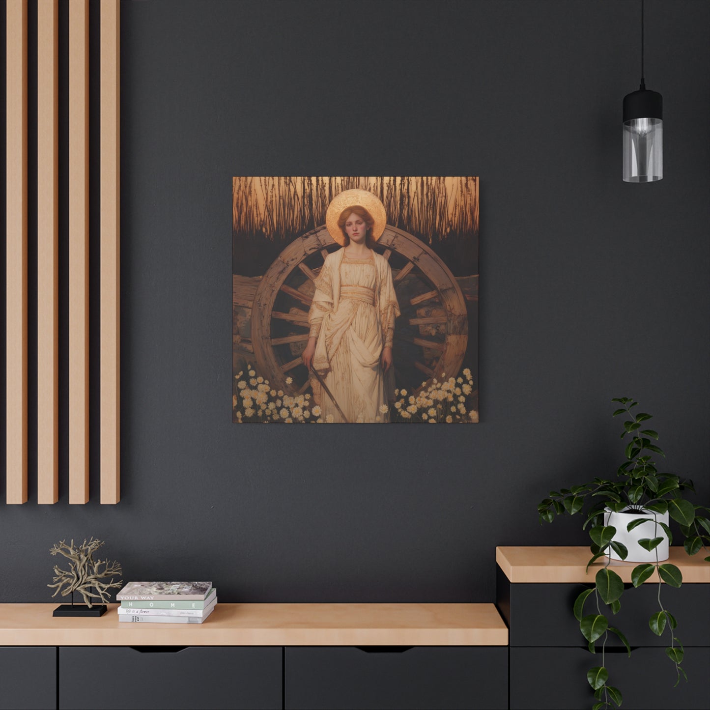 Saint Catherine of Alexandria - Museum Wrapped Canvas - Sanctified Souls Print - Religious Art for your Home - Catholic Patron Saint Art