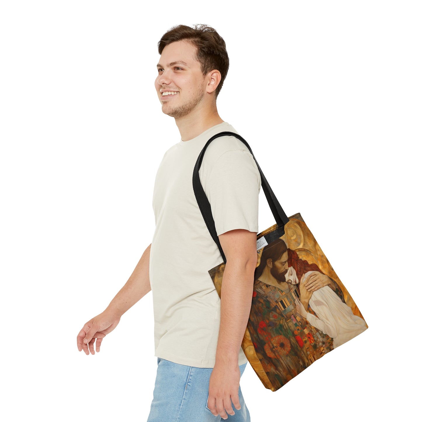 Christ Embracing Mary Magdalene Tote Bag - Catholic faith inspired carry-all purse - day to day bag - Bible Bag