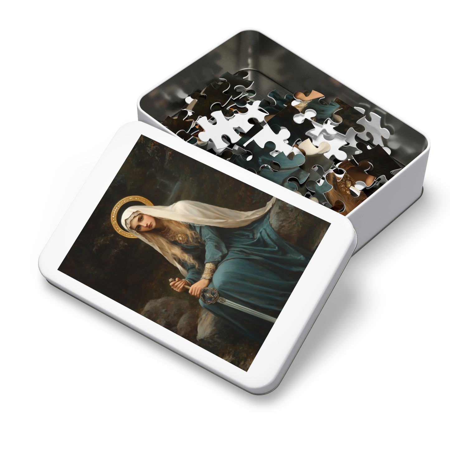 Saint Winifred - Puzzle and Keepsake Tin - Religious (30, 110, 252, 500,1000) - Religious Puzzle - Gifts for Catholic Families