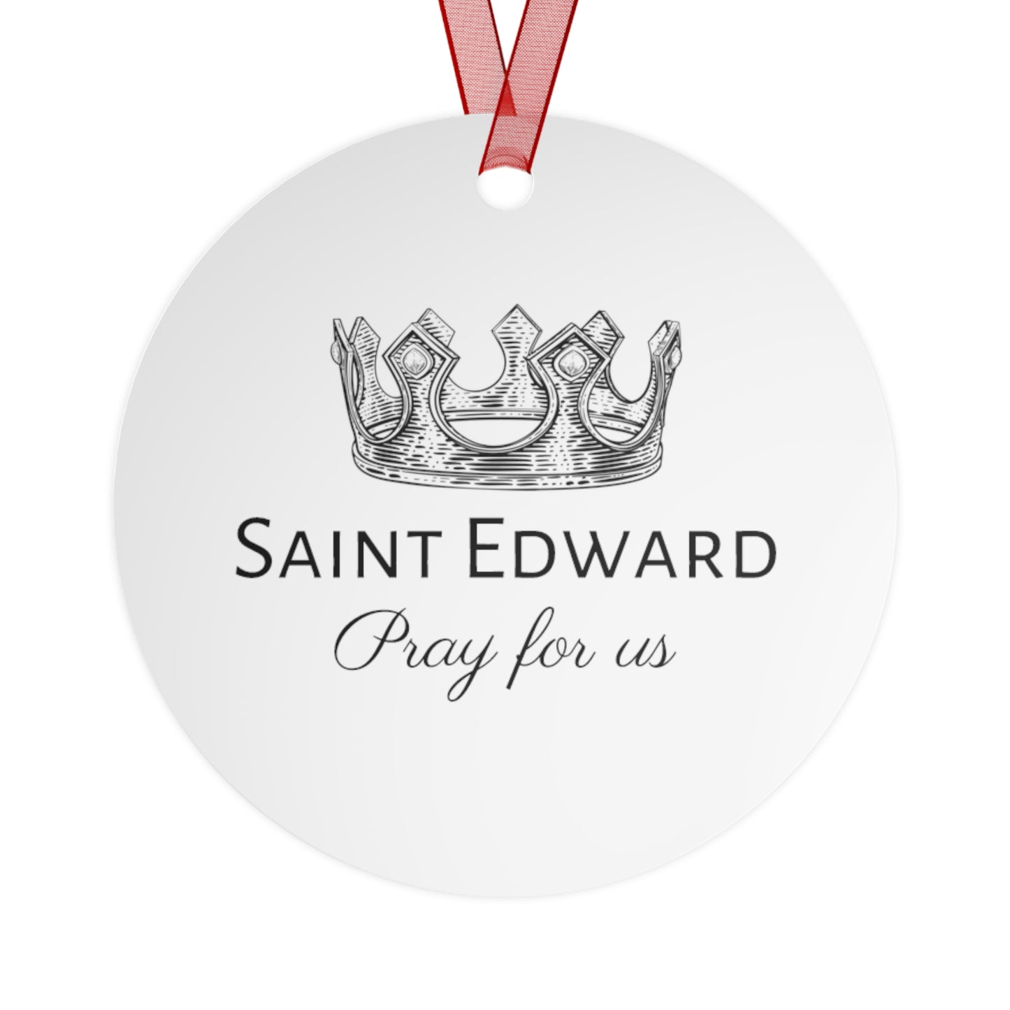 Saint Edward the Martyr Metal Ornament - Religious Holiday Christmas Ornament and Keepsake - Catholic Prayer Ornament - Gift Item