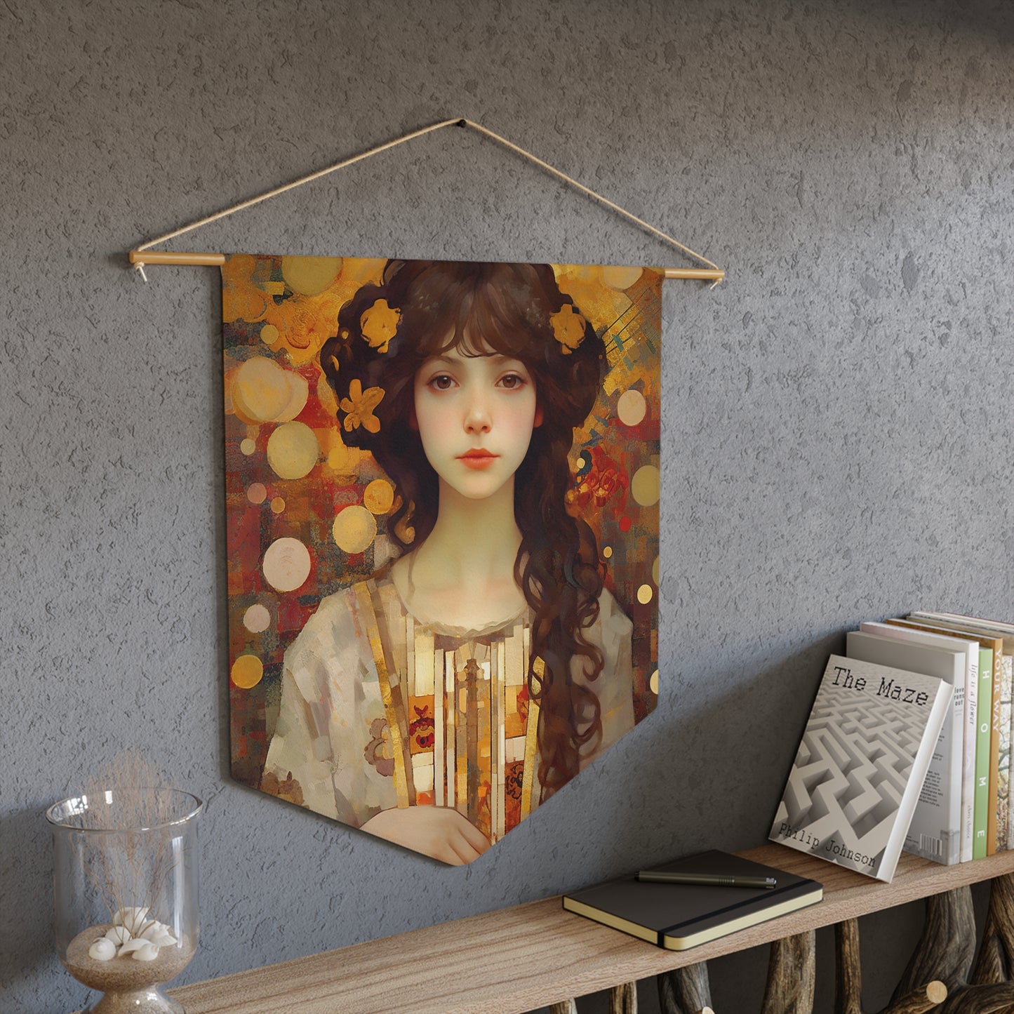 Saint Cecilia Wall Banner / Wall Hanging - Prayer room art - Catholic Home Art - Large Print - 18" x 21"