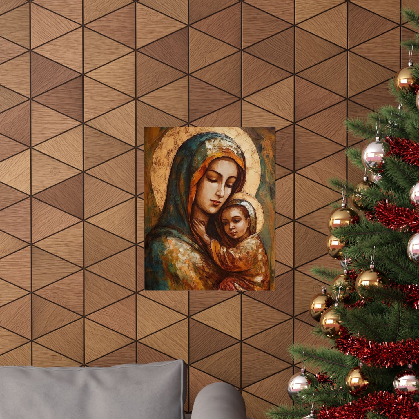 Mother's Blessing - Virgin Mary and the Christ Child - Multiple Sizes - Premium Matte Vertical Posters - Christ Child and Mother Mary