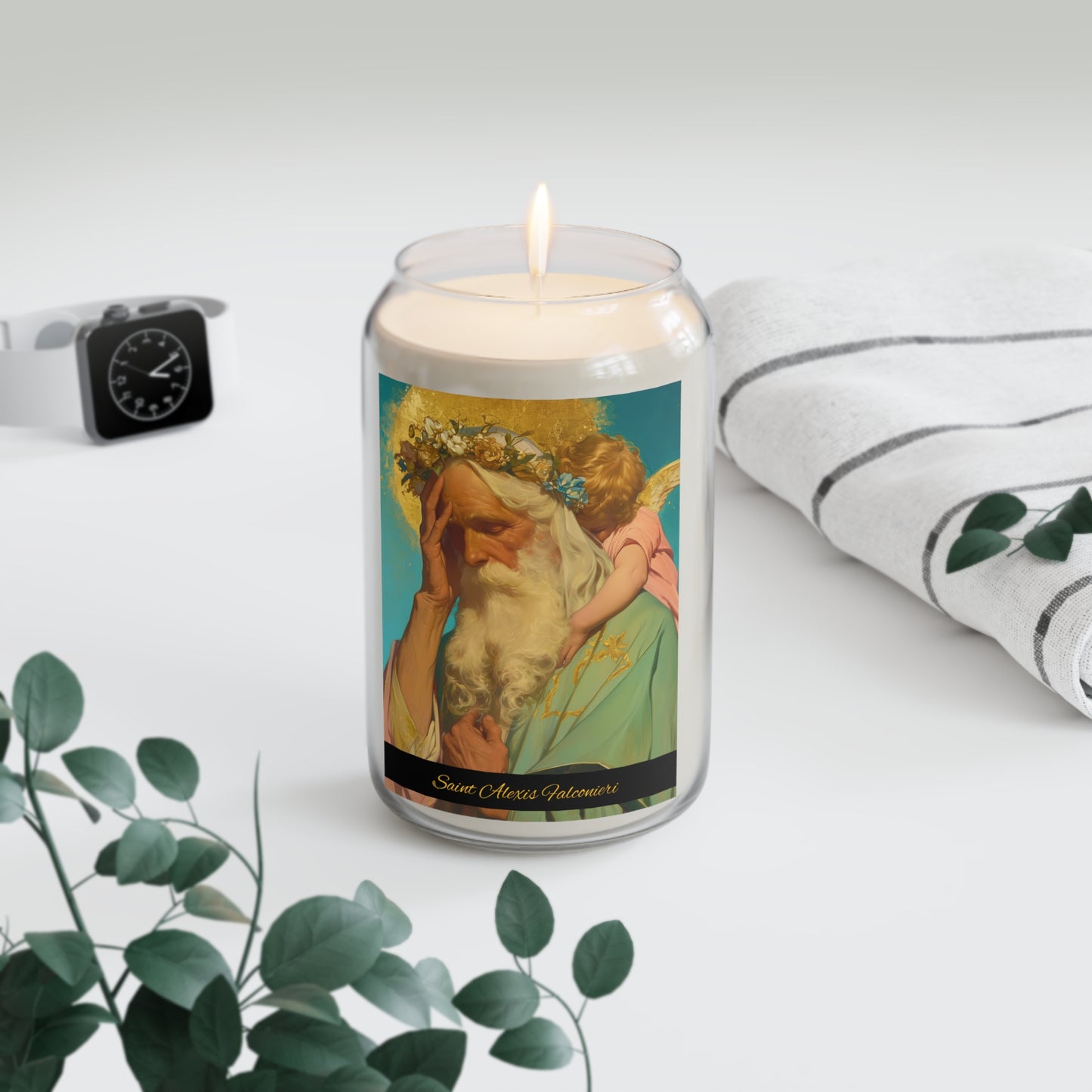 Saint Alexis Falconieri - Scented Prayer Candle, 13.75oz - Candle - Catholic Art - prayer room Scented Candle - Religious Saint