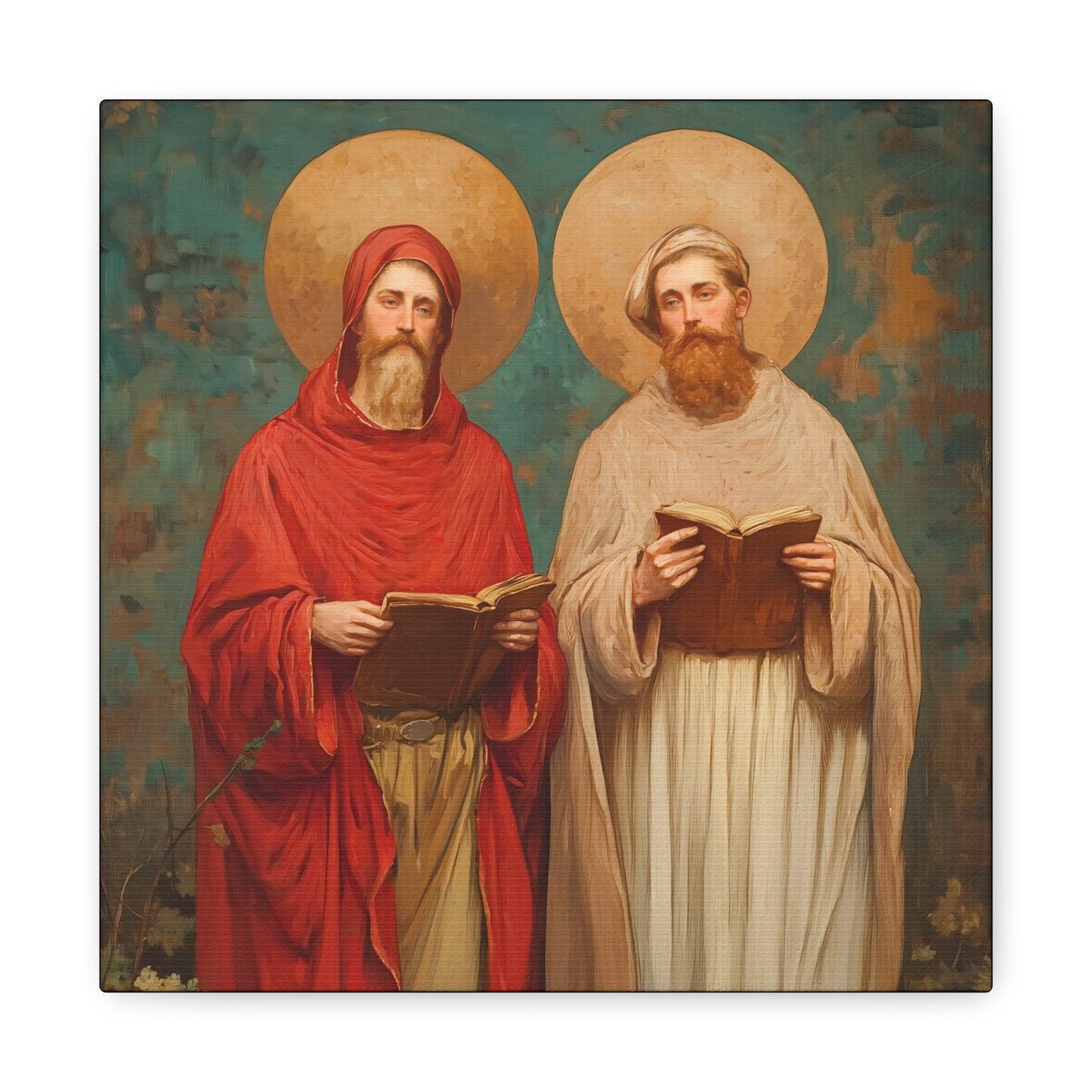 Saints Cosmas and Damian - Multiple Sizes - Catholic Home art - Museum Wrapped Canvas - Sanctified Souls Print - Catholic Martyr Art