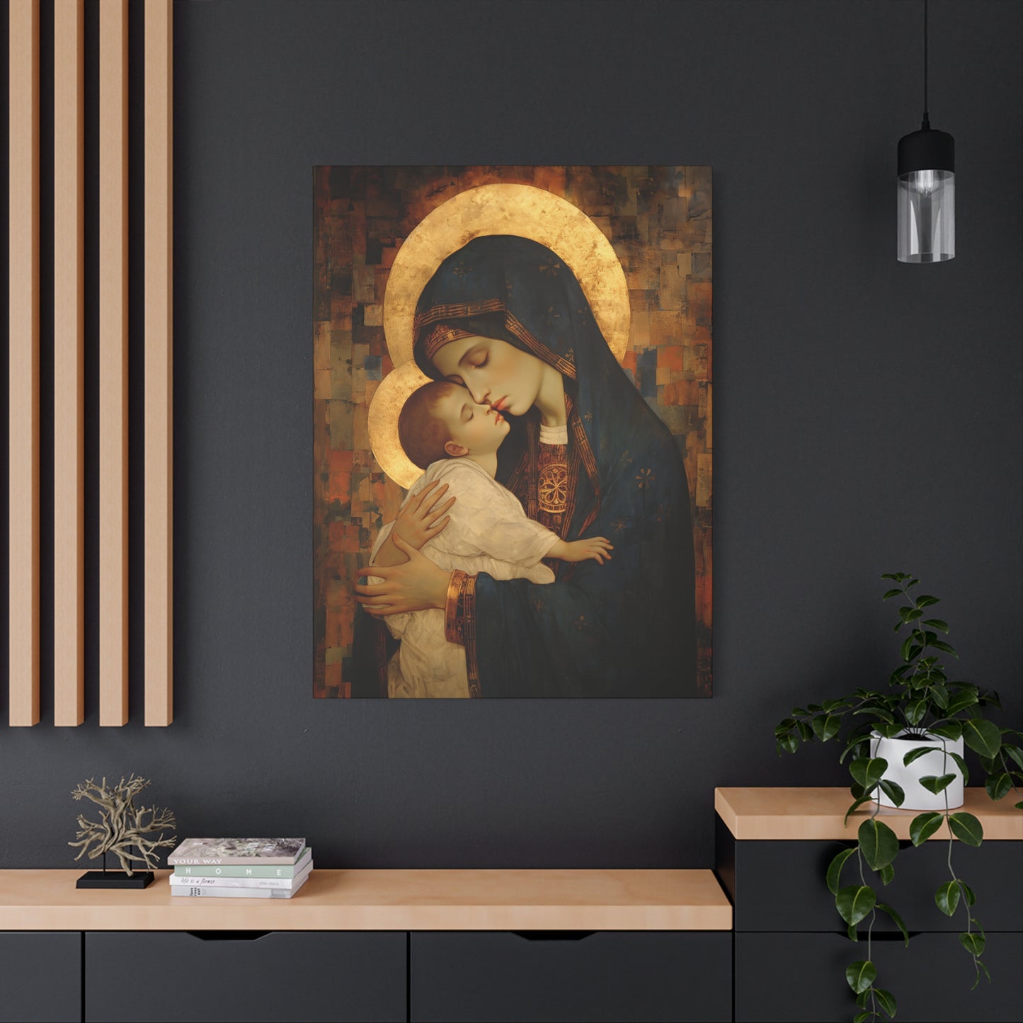 Mother of Mercy - Museum Wrapped Canvas - Sanctified Souls Print - Religious Art for your Home - The Virgin Mary and The Christ Child