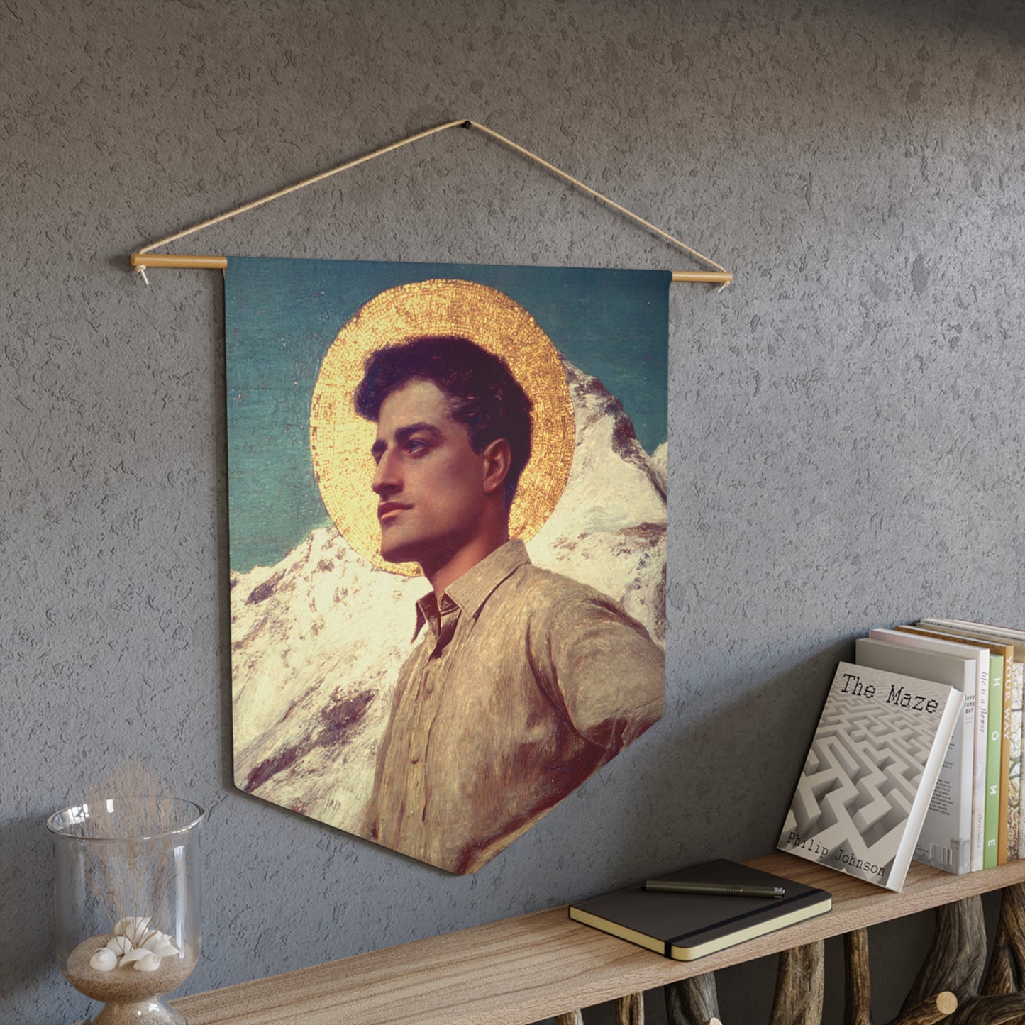 Saint Pier Giorgio Frassati Pennant / Banner / Wall Hanging - Prayer room art - 18" x 21" - Catholic - Large Banner